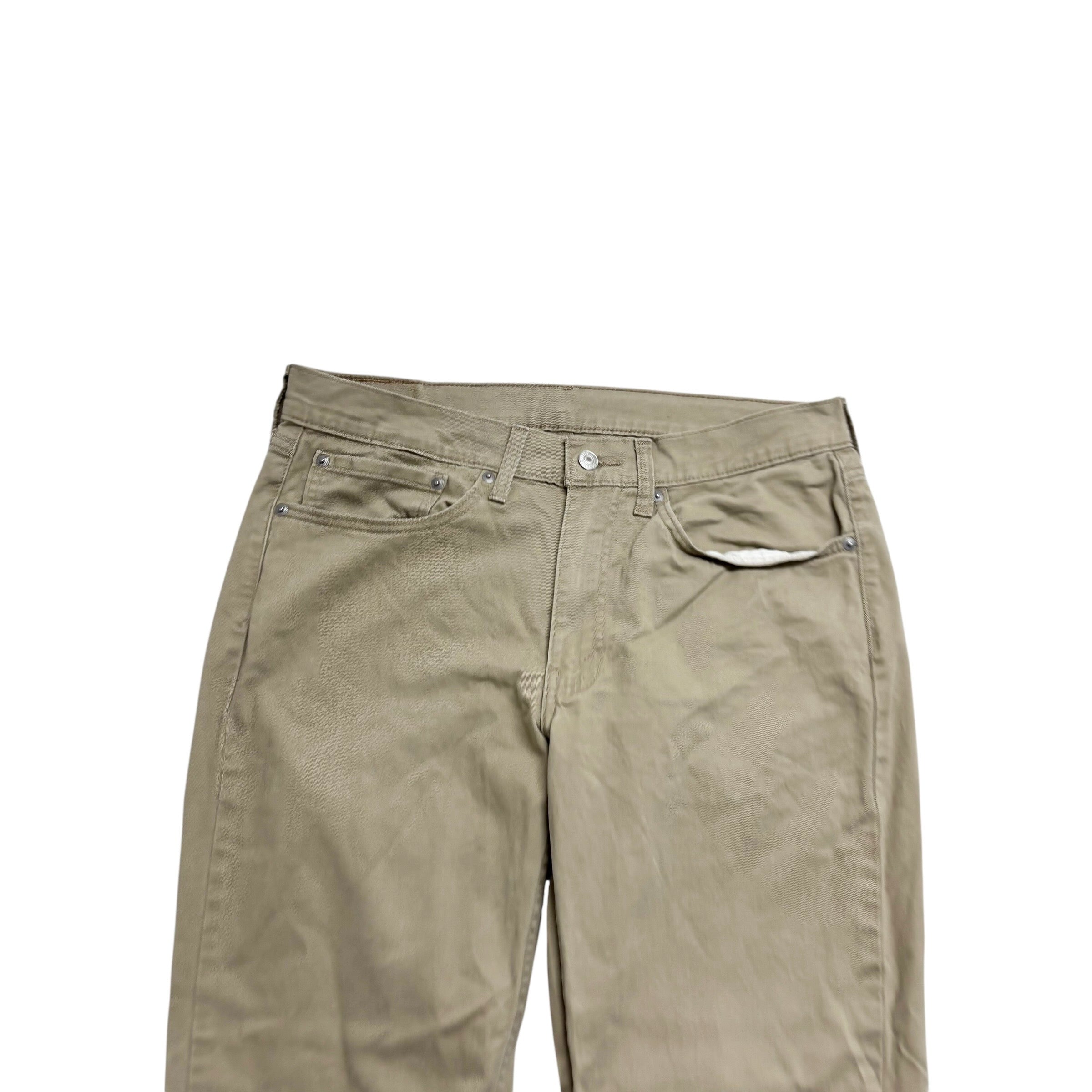 Levis 514 Trousers W34 L30 Mens Beige Regular Straight Fit Stretch Pants