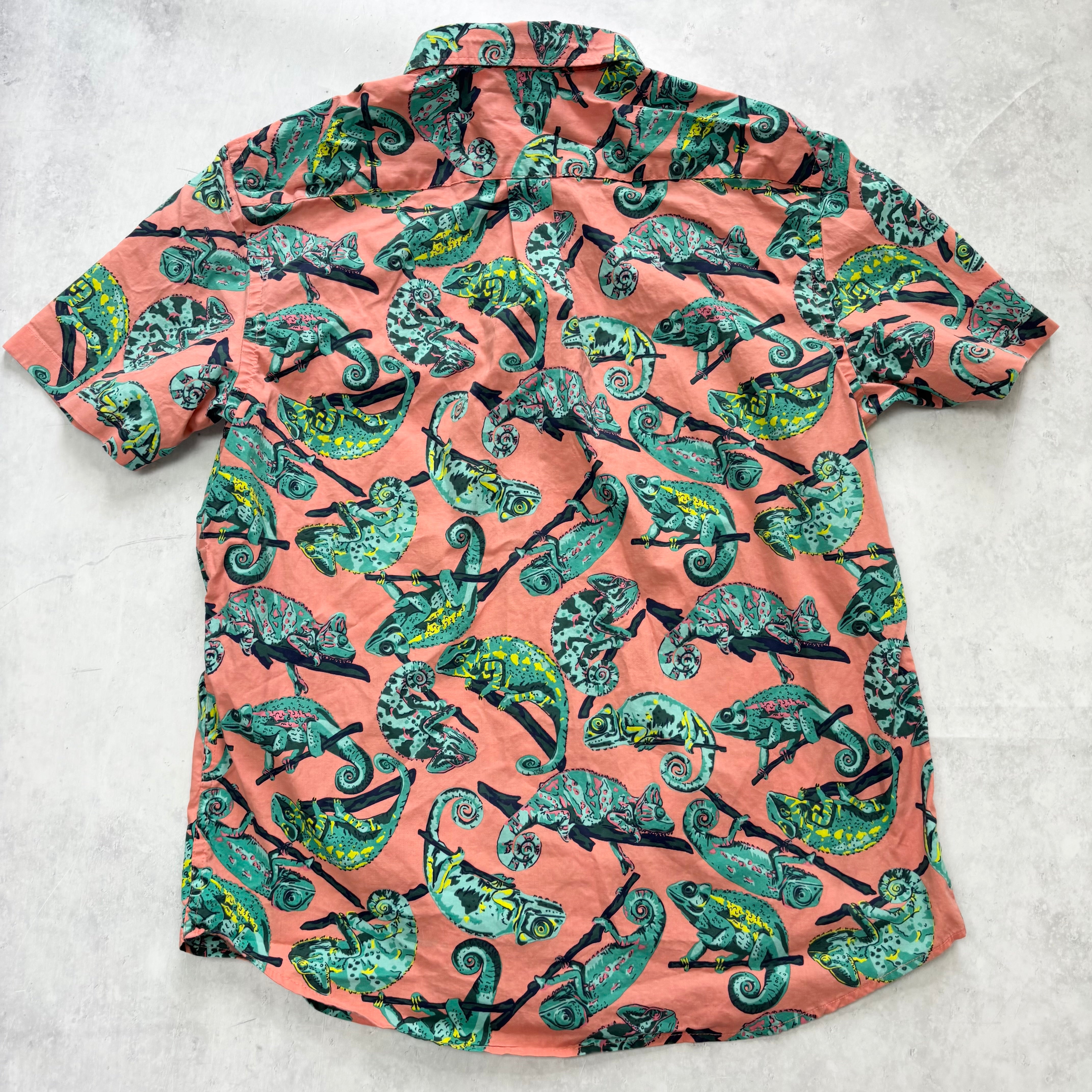 Hawaiian Shirt Mens Large Pink Floral Aloha Short Sleeve Cotton Slim Fit (E)