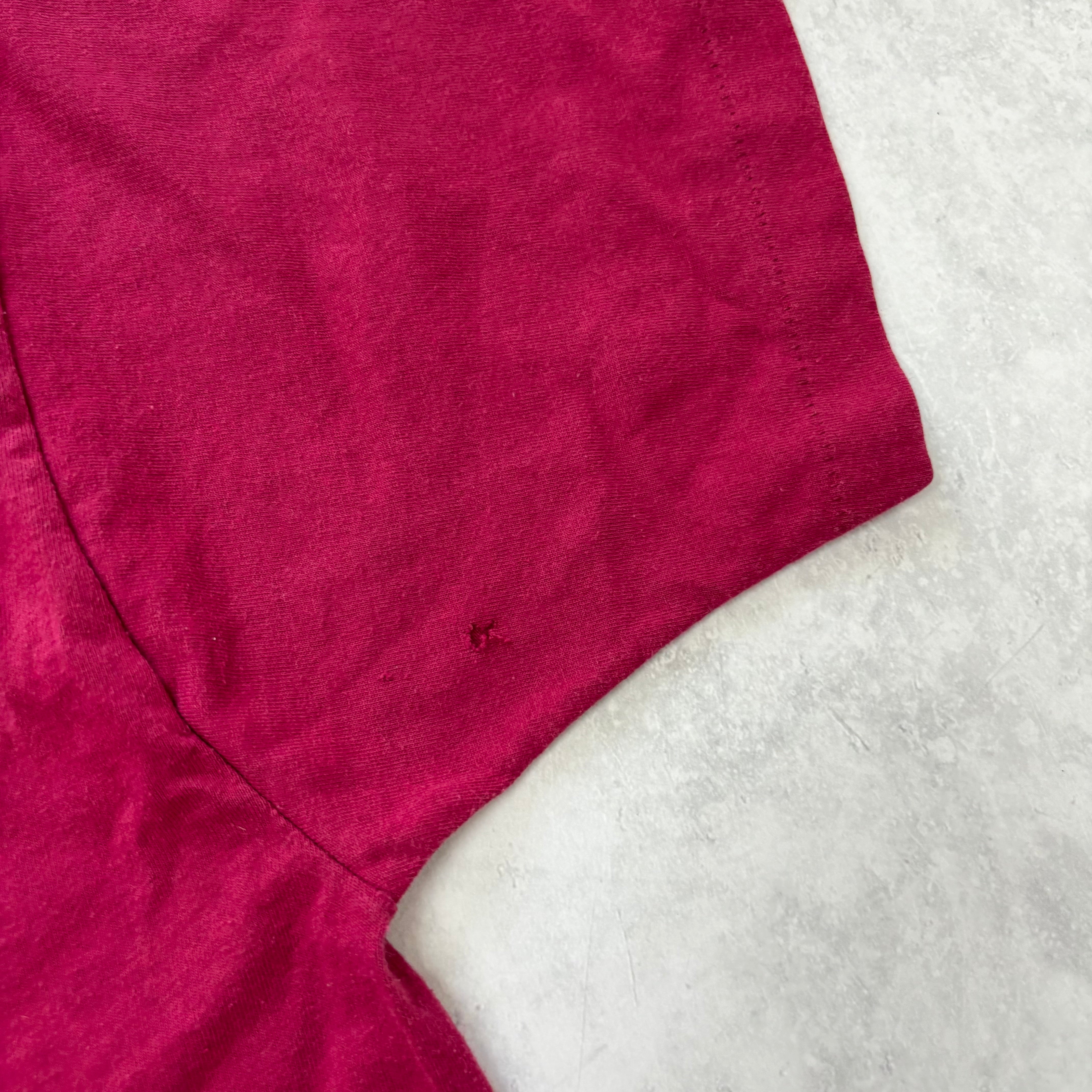 Vintage T Shirt Mens XL Burgundy Single Stitch Graphic Print 90s USA