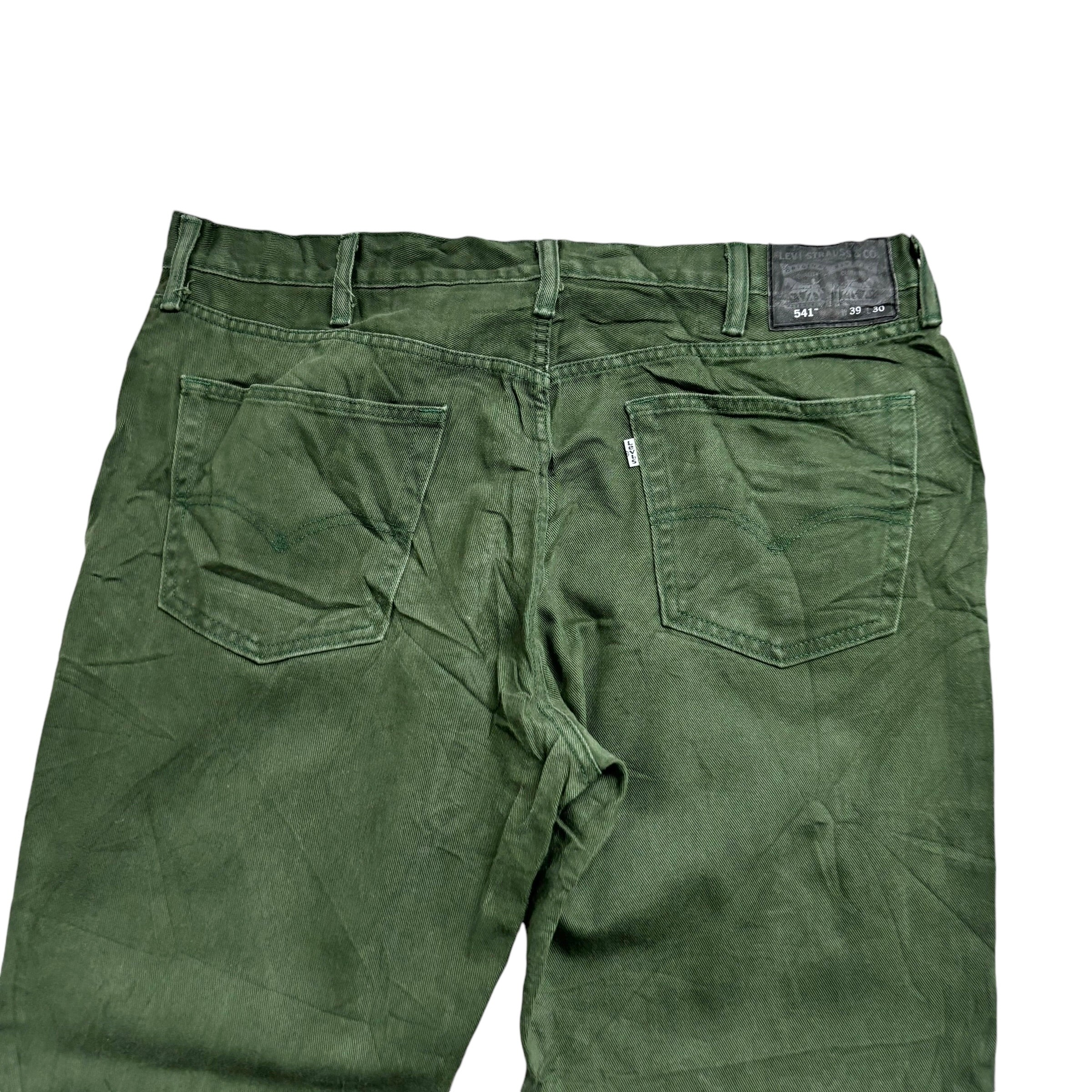 Levis 541 Trousers W39 L29 Mens Green Athletic Tapered Fit Cotton Pants