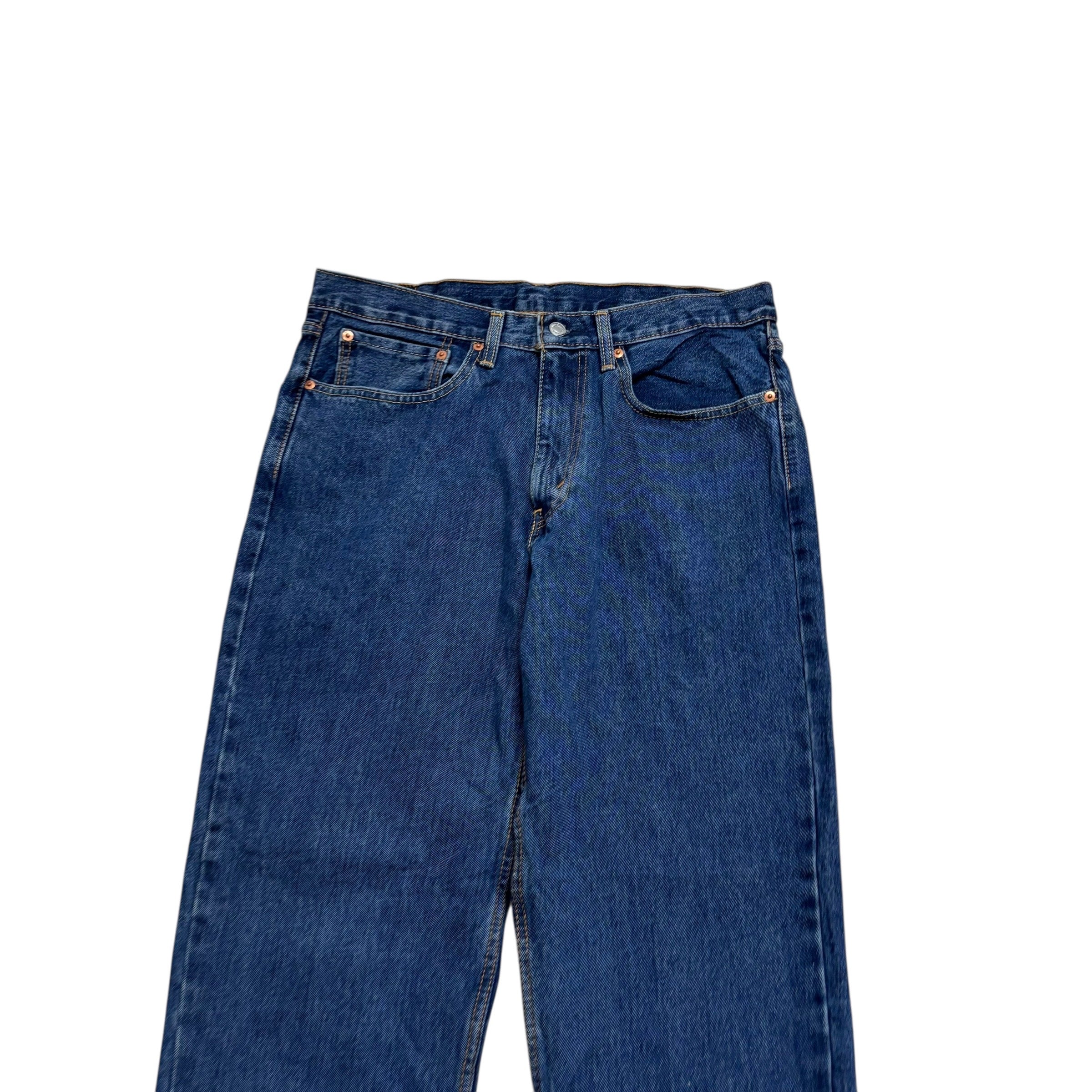 Levis 550 Jeans W34 L32 Mens Mid Blue Relaxed Straight Fit Denim (E)