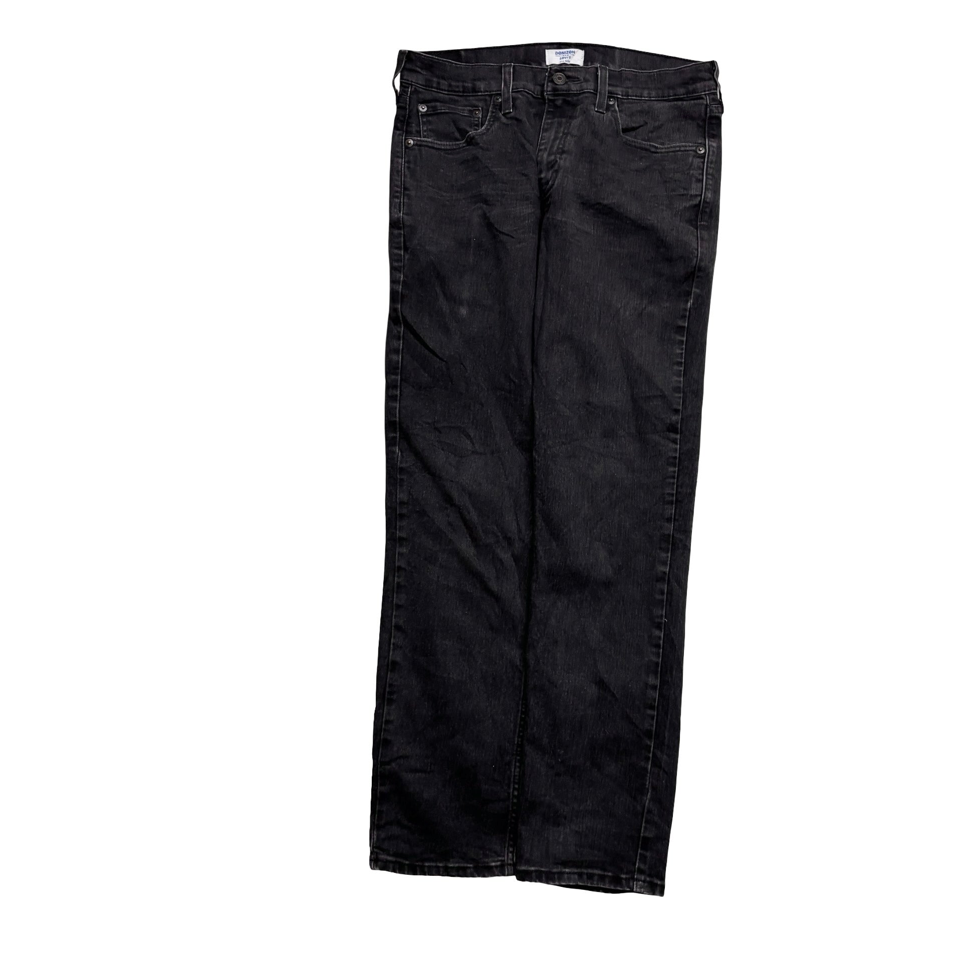 Levis Denizen Jeans W30 L30 Mens Black Slim Fit Stretch Denim (E)