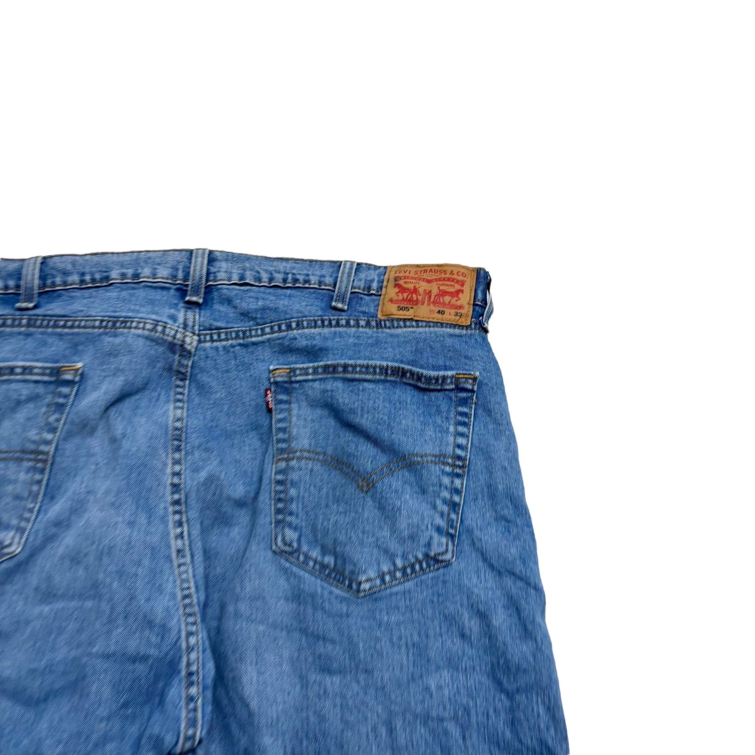 Levis 505 Jeans W40 L32 Mens Light Blue Regular Straight Fit Stretch Denim