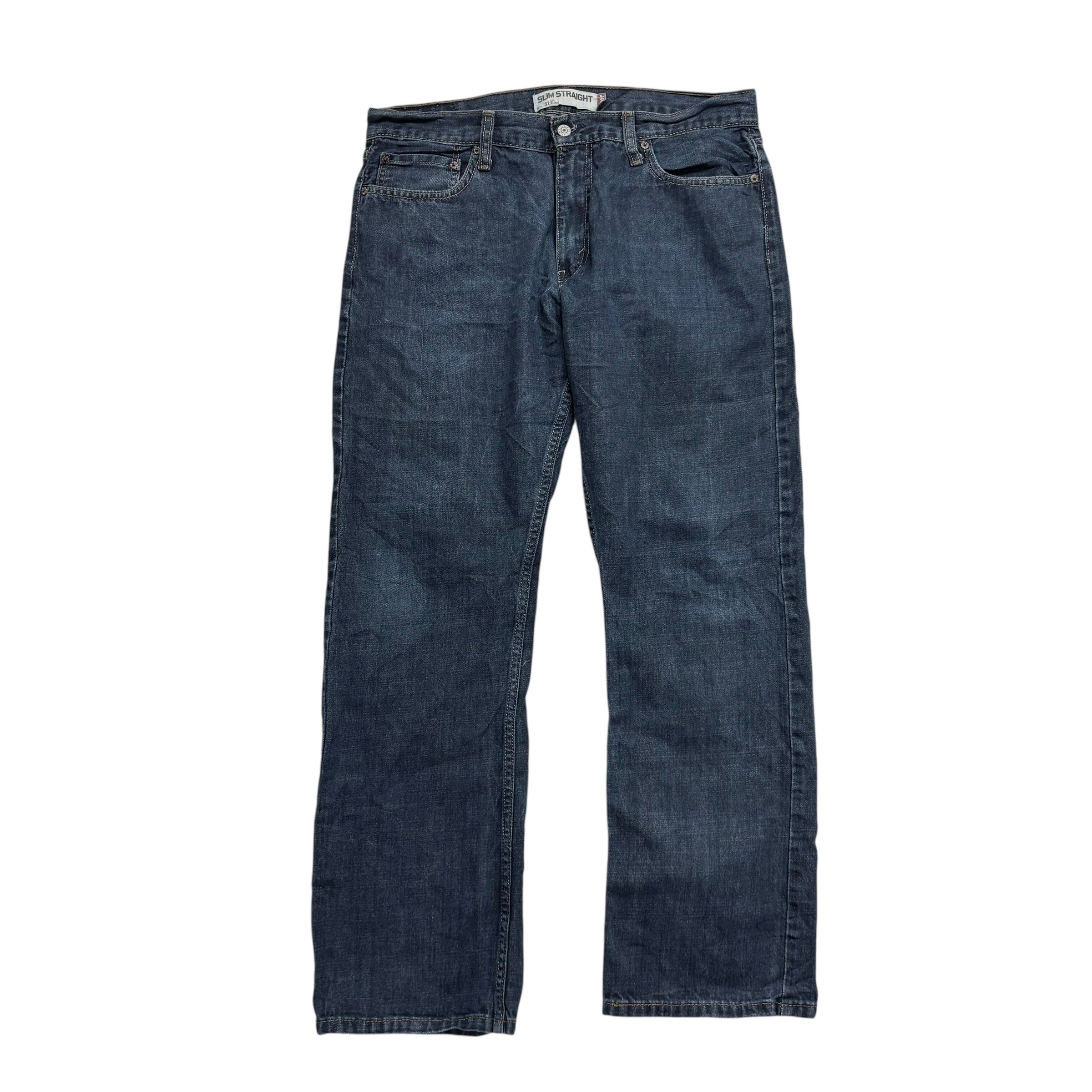 Levis 514 Jeans W36 L32 Mens Dark Blue Baggy Relaxed Straight Fit Vintage (E)