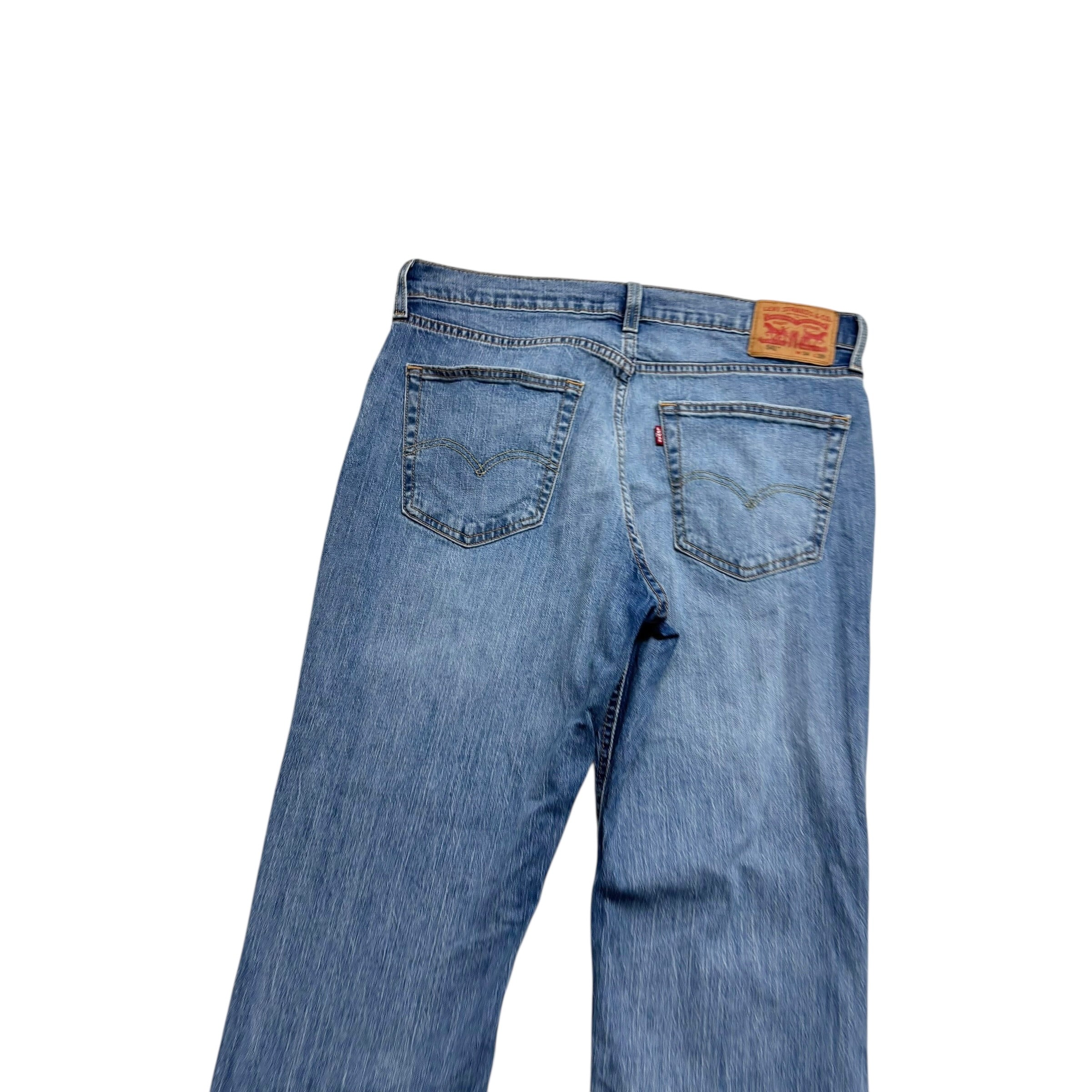 Levis 541 Jeans W34 L29 Mens Mid Blue Athletic Tapered Fit Stretch Denim (E)