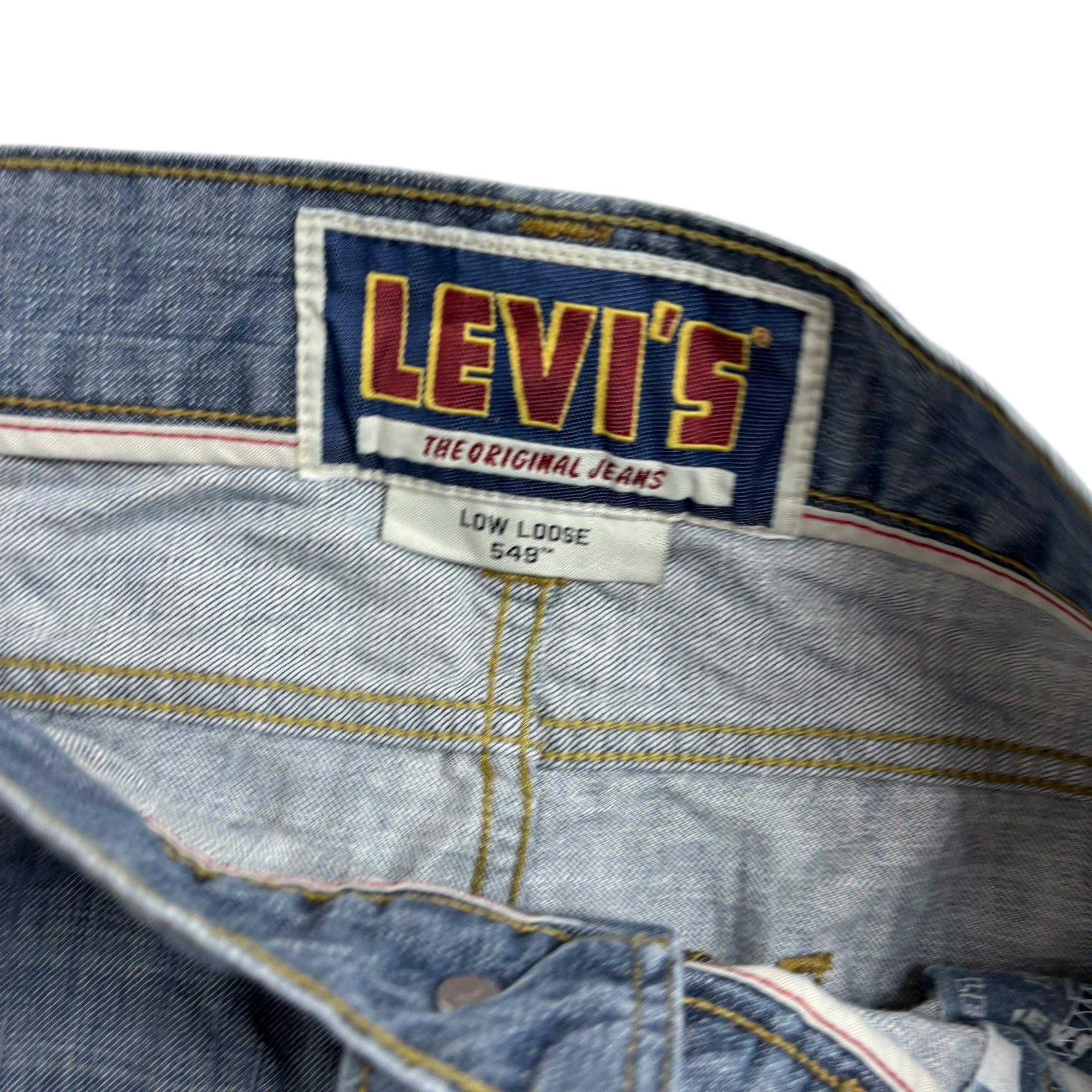 Levis 549 Jeans W42 L32 Mens Silver Blue Baggy Relaxed Straight Vintage Denim