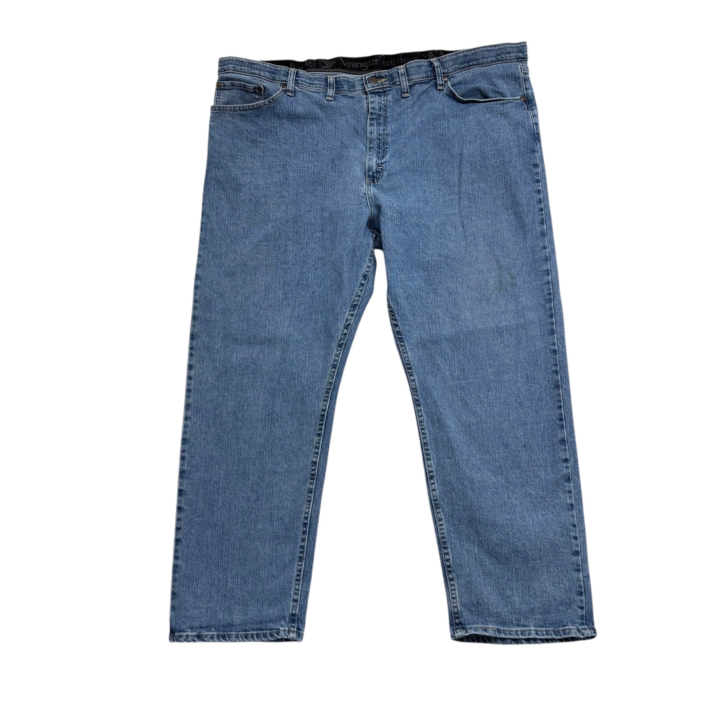 Wrangler Jeans W46 L30 Mens Mid Blue Relaxed Straight Fit Stretch Denim (F)