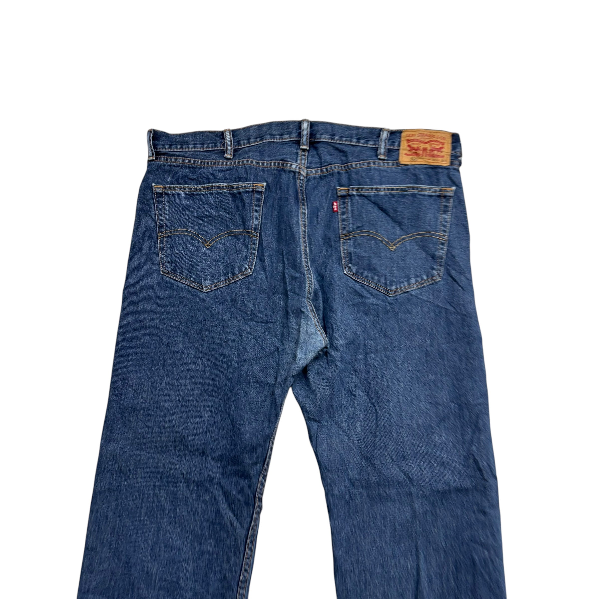 Levis 505 Jeans W40 L30 Mens Mid Blue Regular Straight Fit Denim (E)