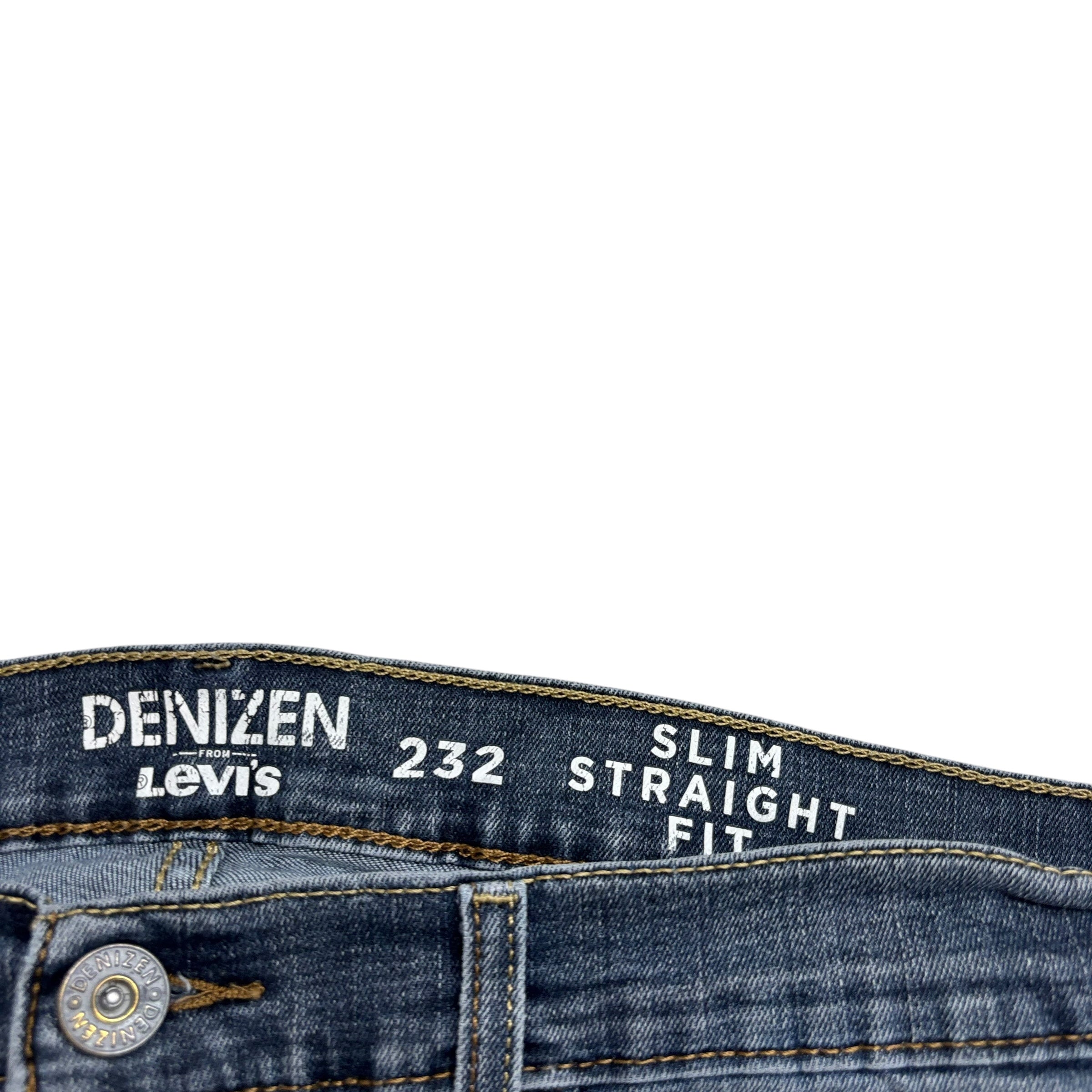 Levis Denizen Jeans W36 L30 Mens Mid Blue Slim Straight Fit Stretch (E)
