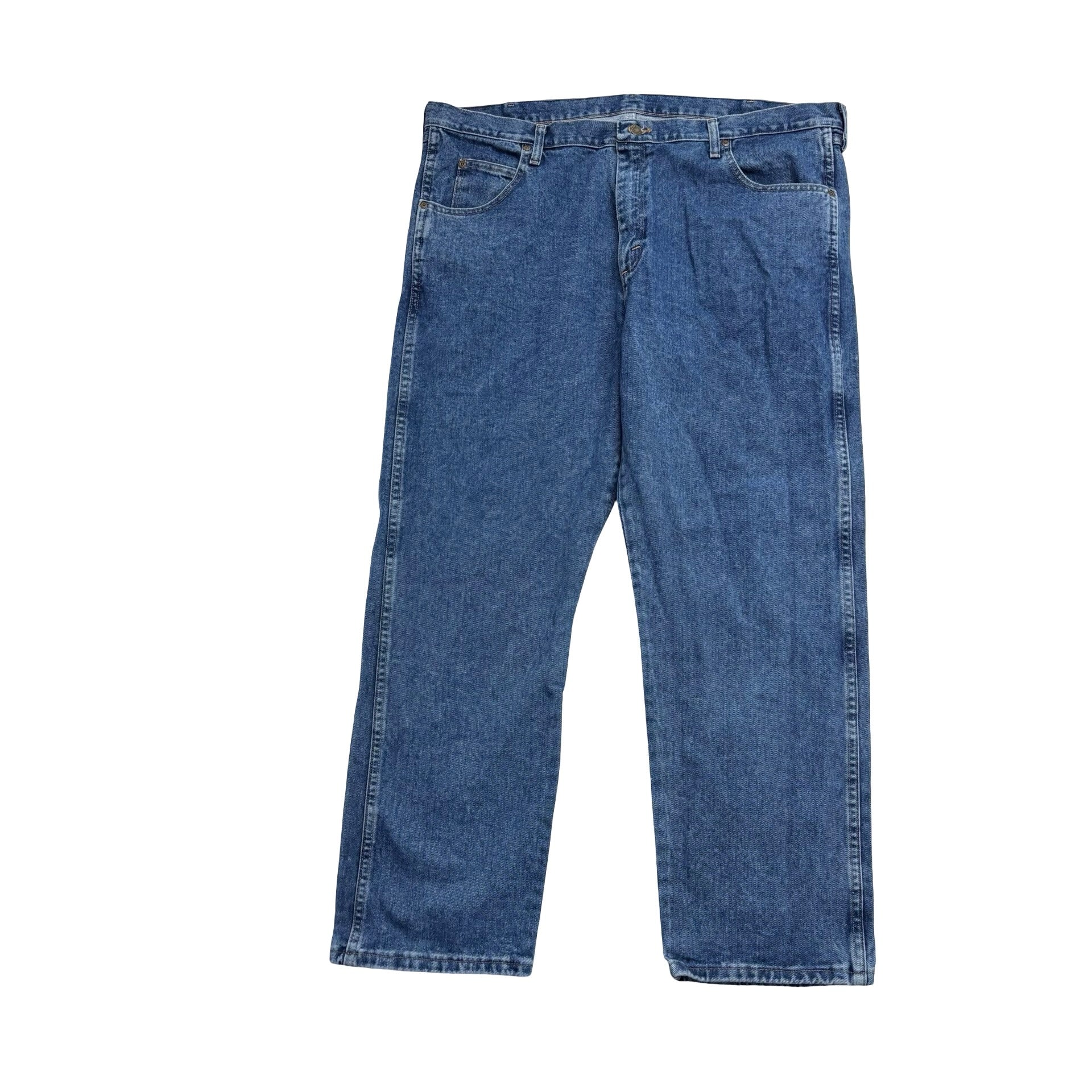Wrangler Jeans W42 L30 Mens Mid Blue Relaxed Straight Fit Vintage Denim (E)