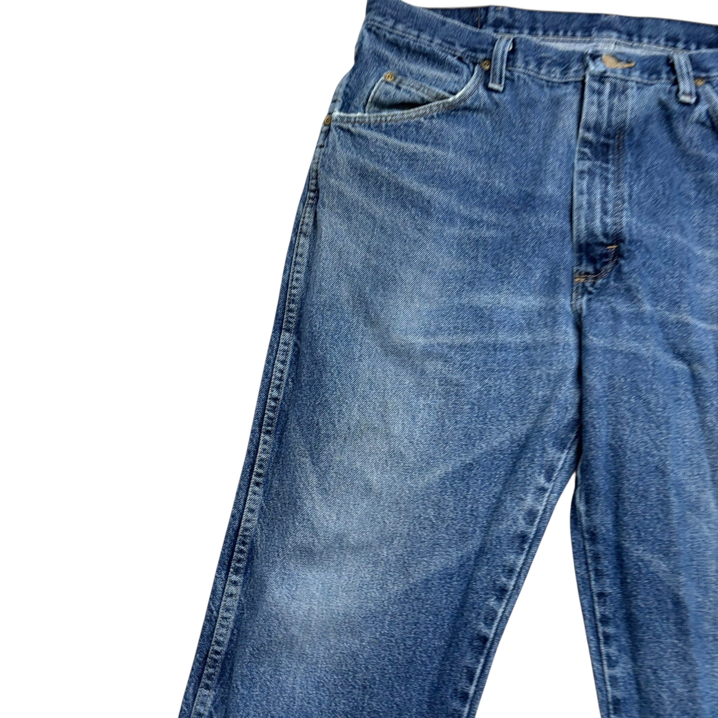 Wrangler Jeans W35 L26 Mens Mid Blue Regular Straight Fit Vintage Denim (F)