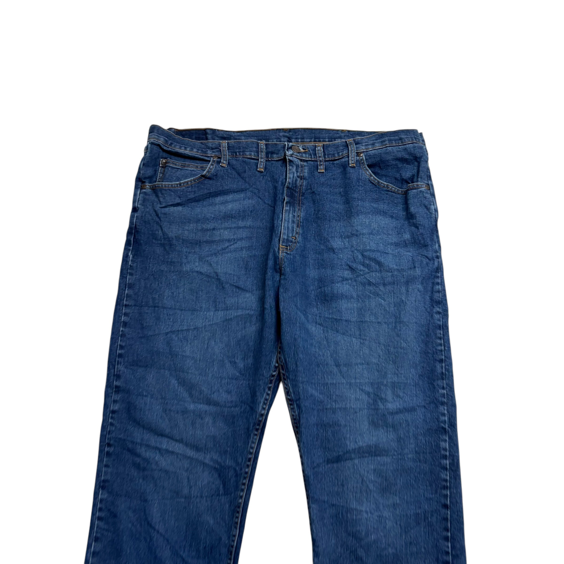 Wrangler Jeans W44 L29 Mens Dark Blue Relaxed Straight Fit Stretch Denim (E)