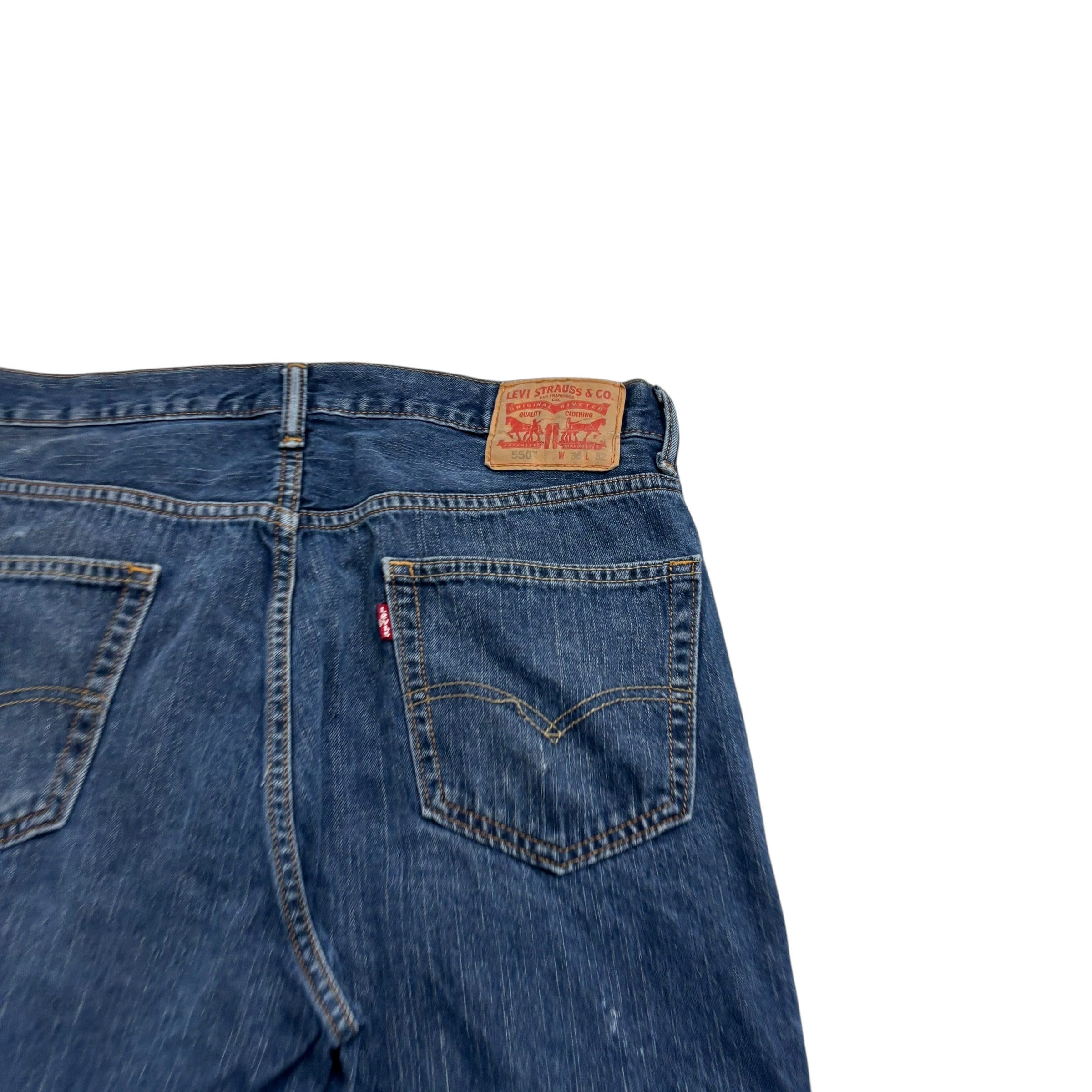 Levis 550 Jeans W36 L32 Mens Dark Blue Relaxed Straight Fit Vintage Denim