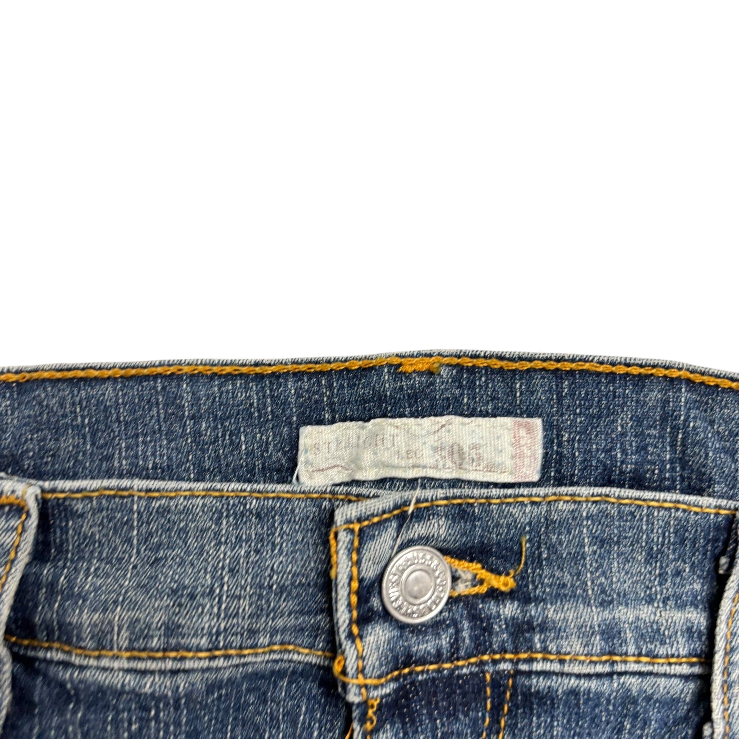 Levis 505 Jeans W33 L32 Womens Regular Straight Fit Mid Blue Stretch Denim (E)