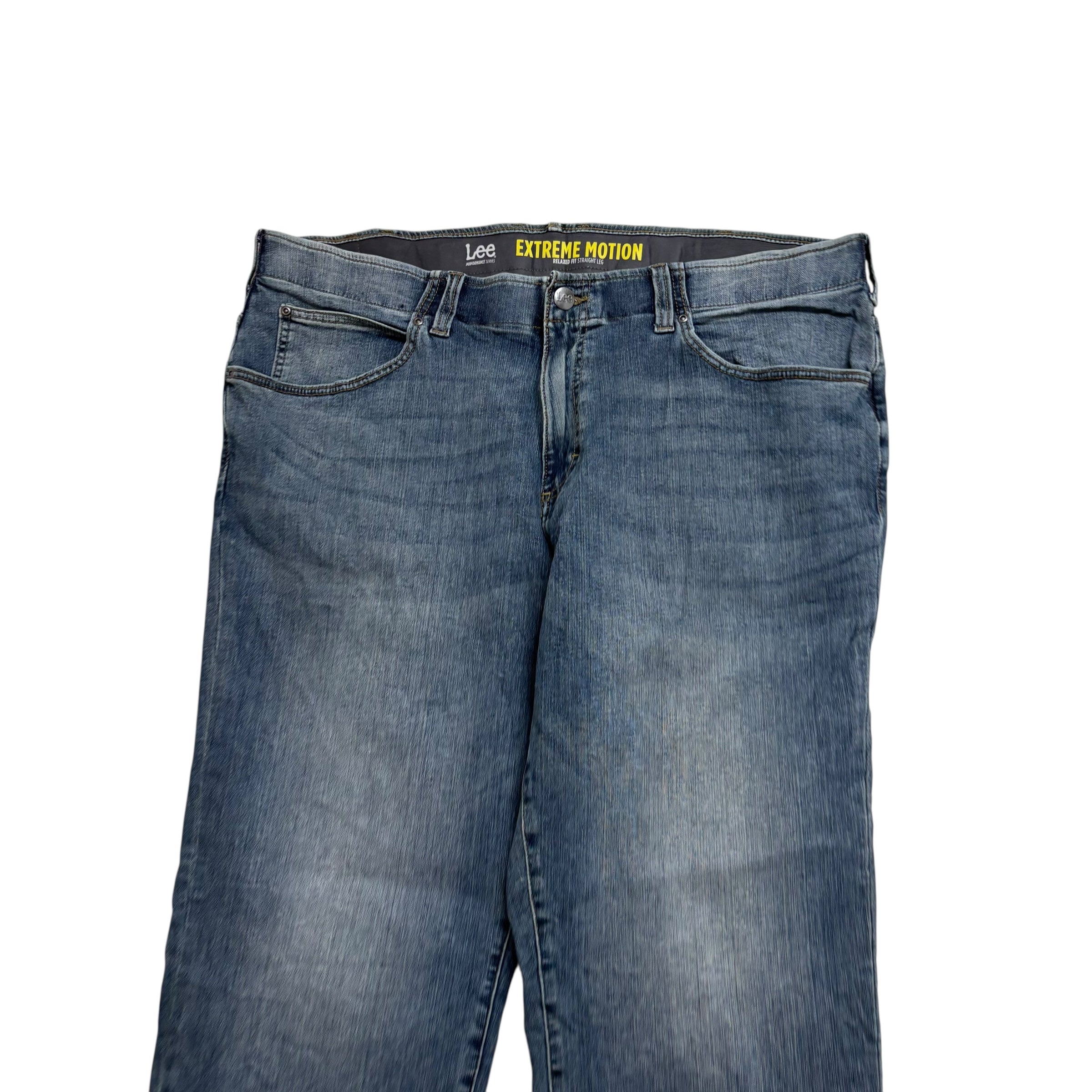 Lee Jeans W44 L28 Mens Mid Blue Relaxed Straight Fit Stretch Denim (E)