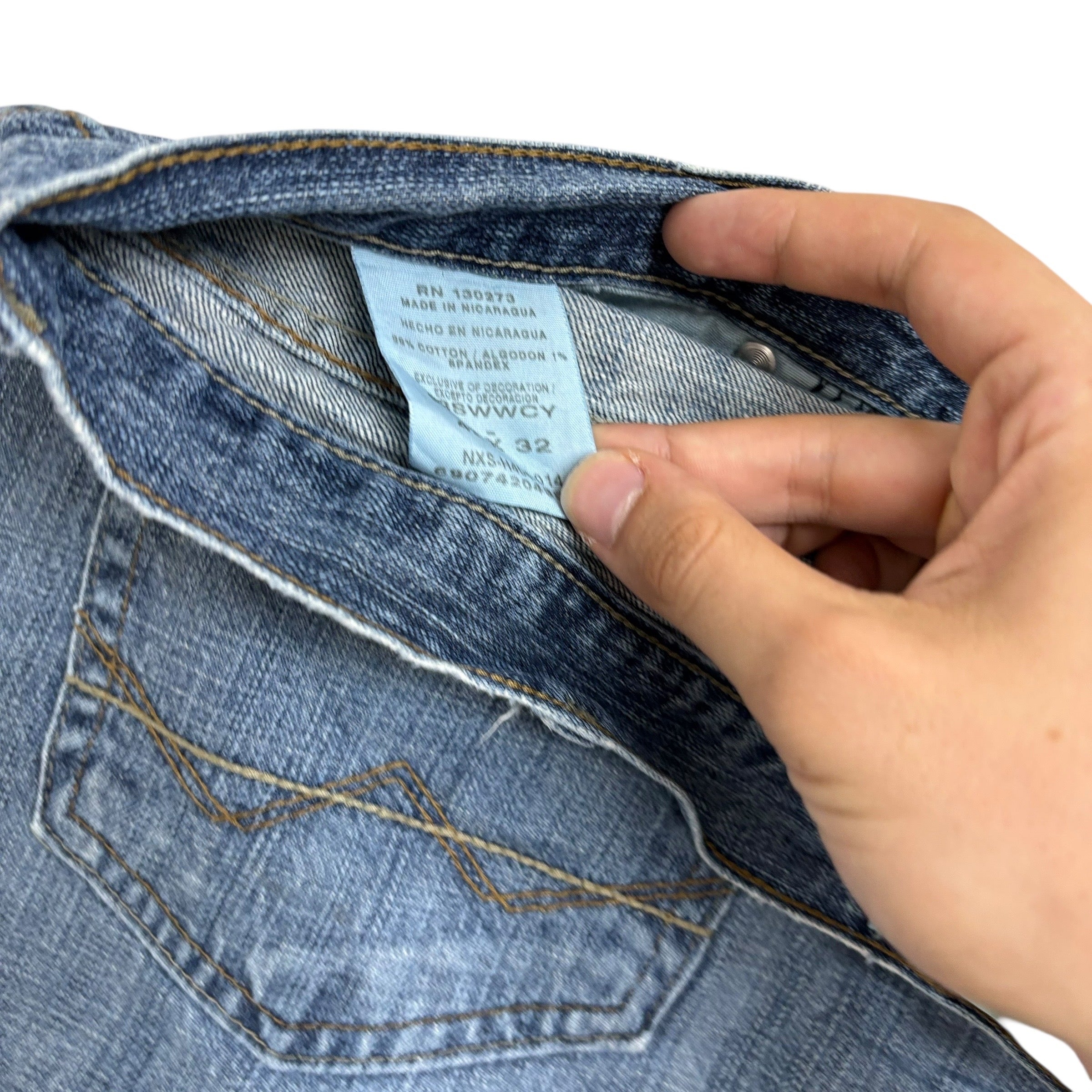 Wrangler Jeans W42 L32 Mens Mid Blue Relaxed Bootcut Fit Vintage Denim (F)