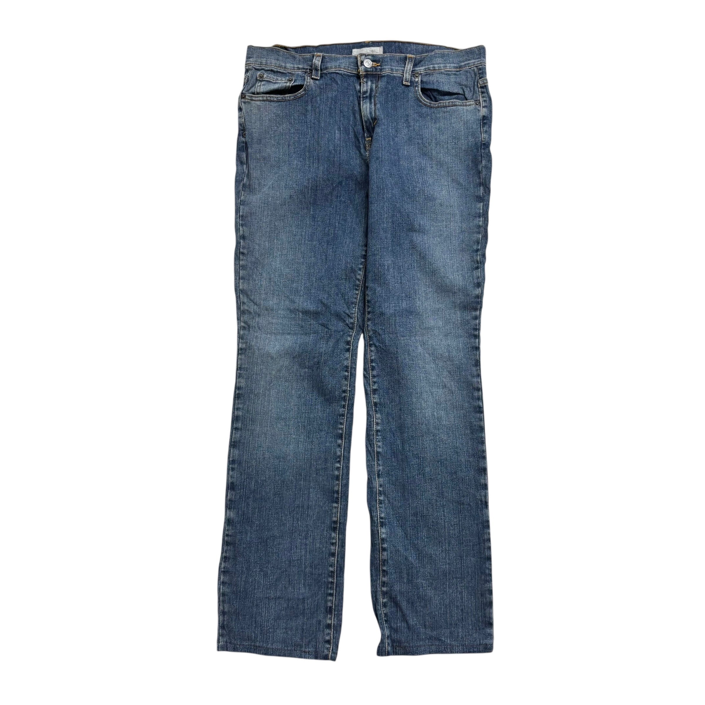 Levis 505 Jeans W33 L32 Womens Regular Straight Fit Mid Blue Stretch Denim (E)