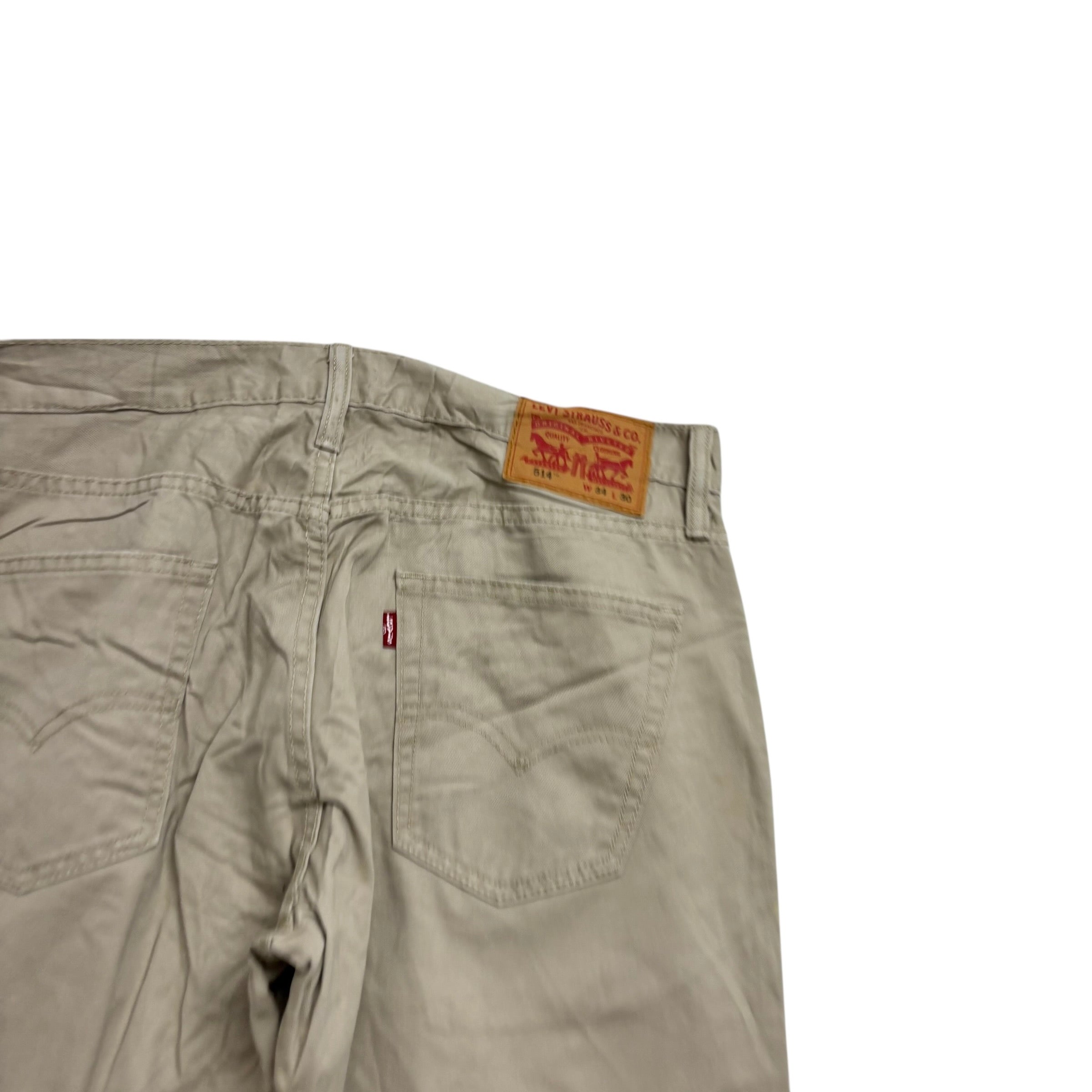 Levis 514 Jeans W34 L30 Mens Beige Regular Straight Fit Denim