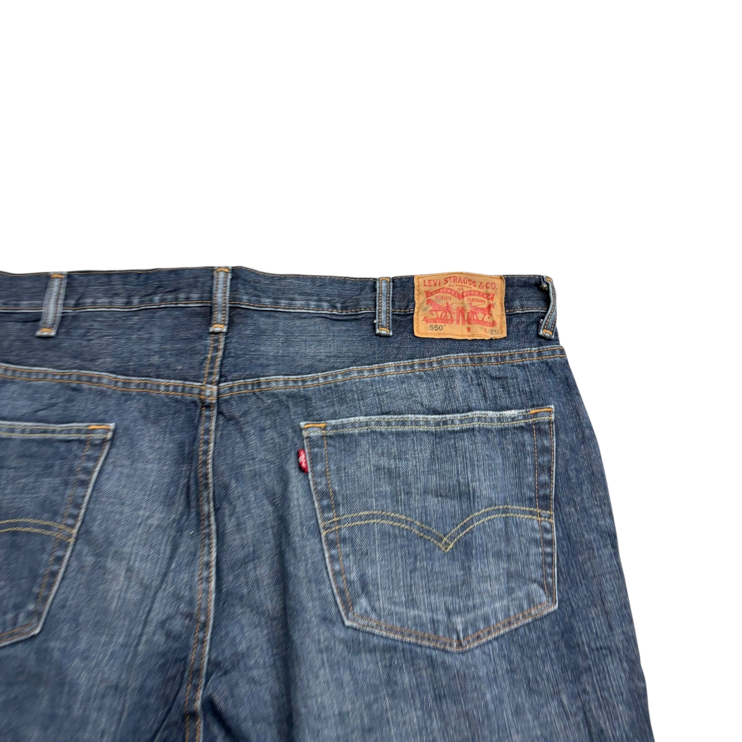 Levis 550 Jeans W44 L29 Mens Dark Blue Baggy Relaxed Straight Fit Denim (E)