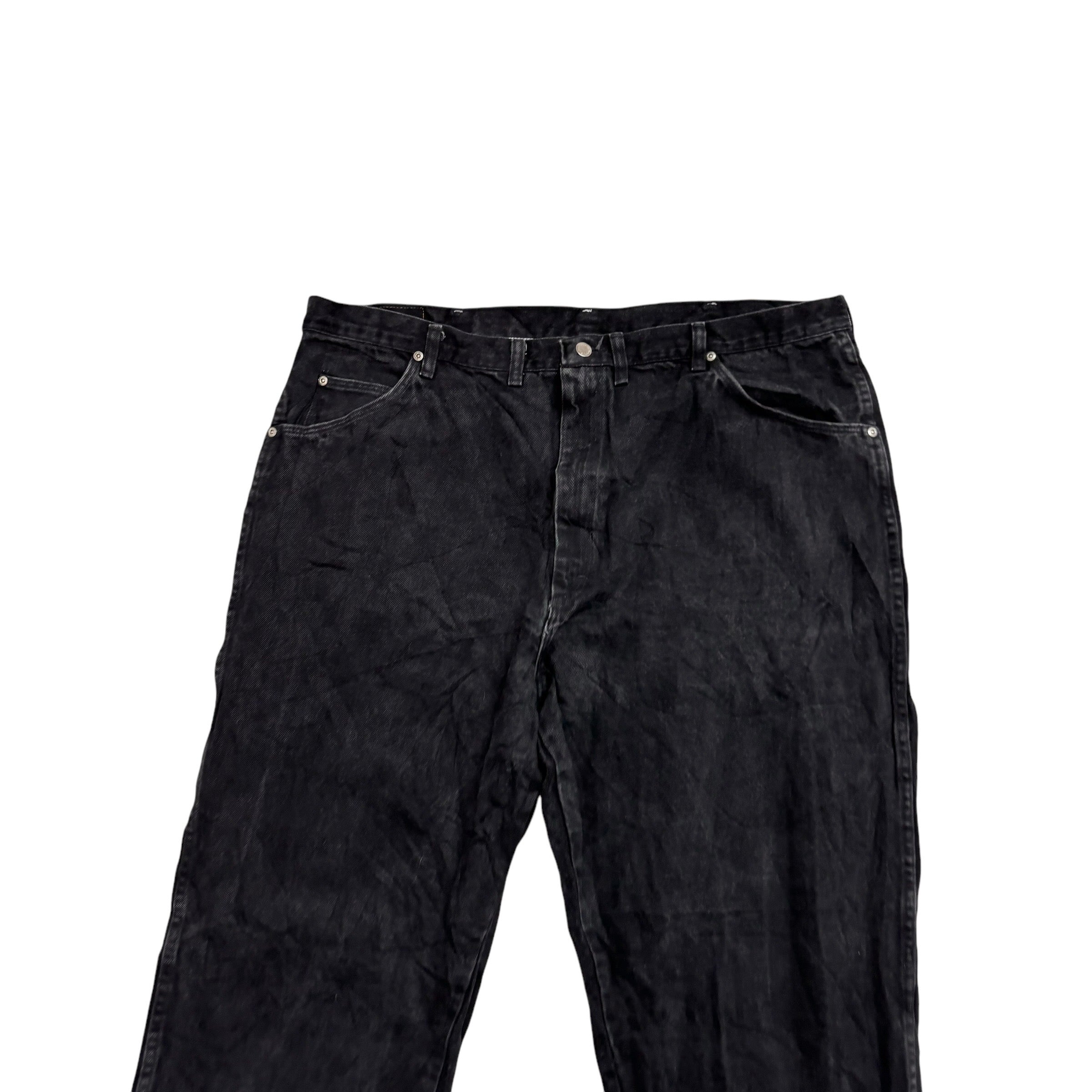 Wrangler Jeans W44 L32 Mens Black Relaxed Straight Fit Vintage Denim (E)