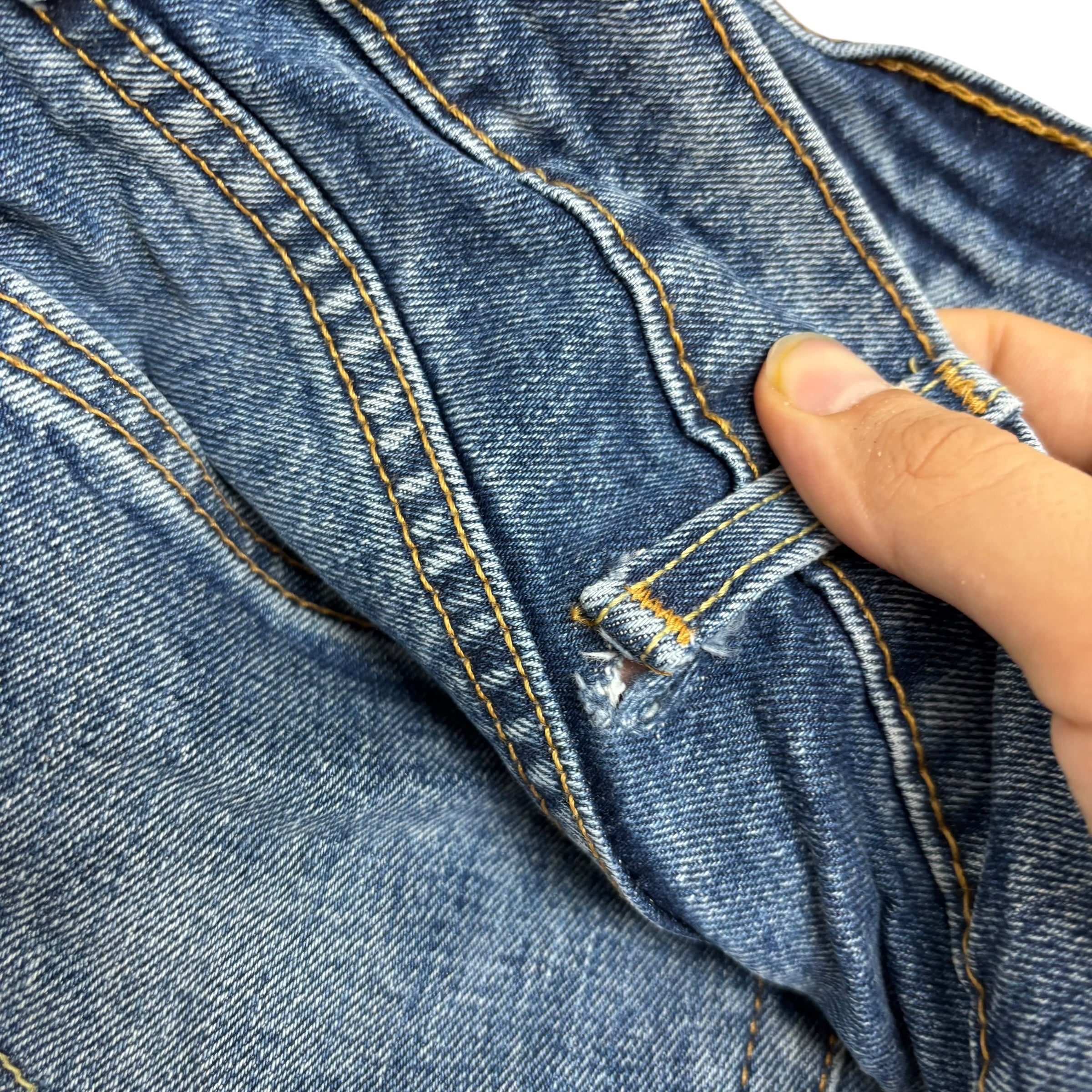 Levis 541 Jeans W38 L32 Mens Mid Blue Athletic Tapered Fit Stretch Denim