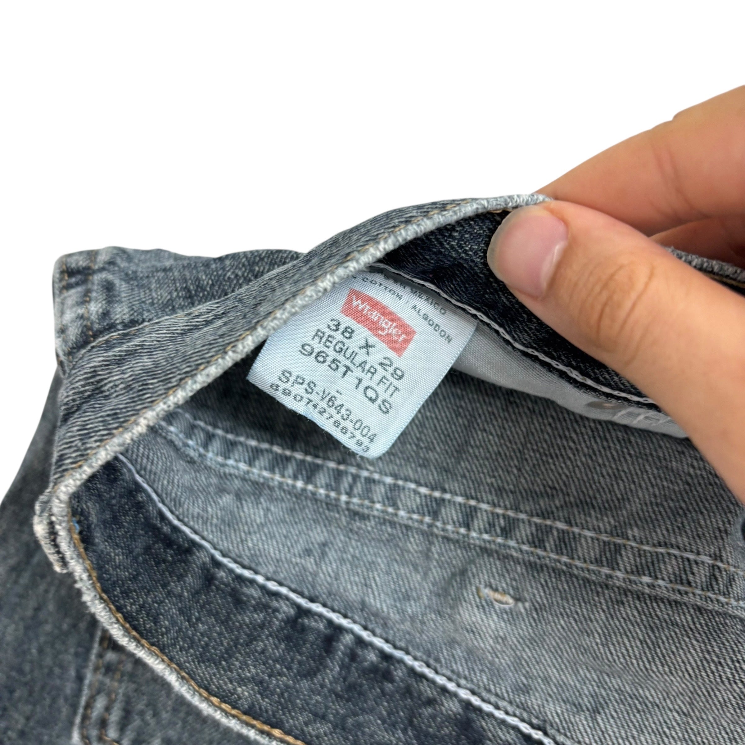 Wrangler Jeans W38 L29 Mens Dark Blue Regular Straight Fit Denim (E)