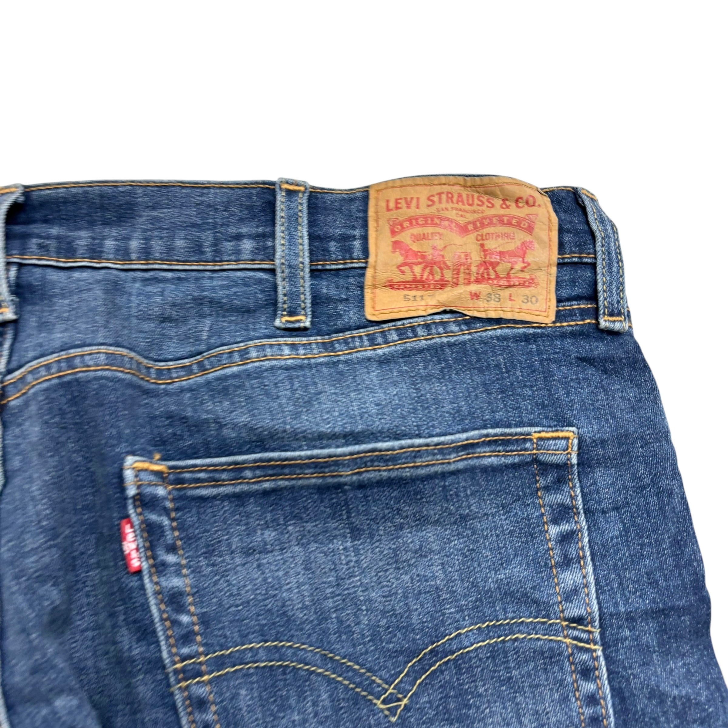 Levis 511 Jeans W38 L30 Mens Mid Blue Slim Fit Stretch Denim (E)