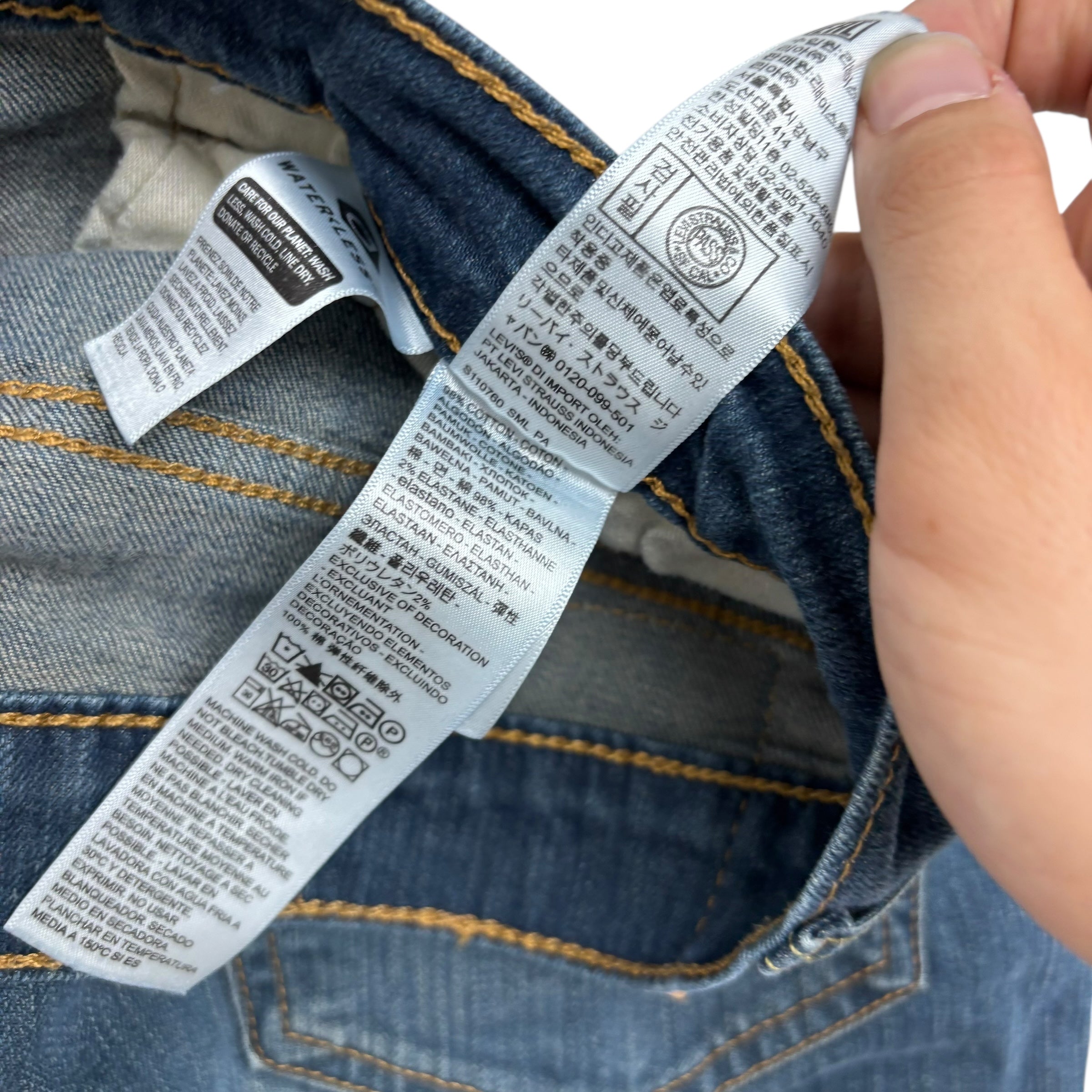 Levis 514 Jeans W34 L30 Mens Dark Blue Regular Straight Fit Stretch Denim (F)