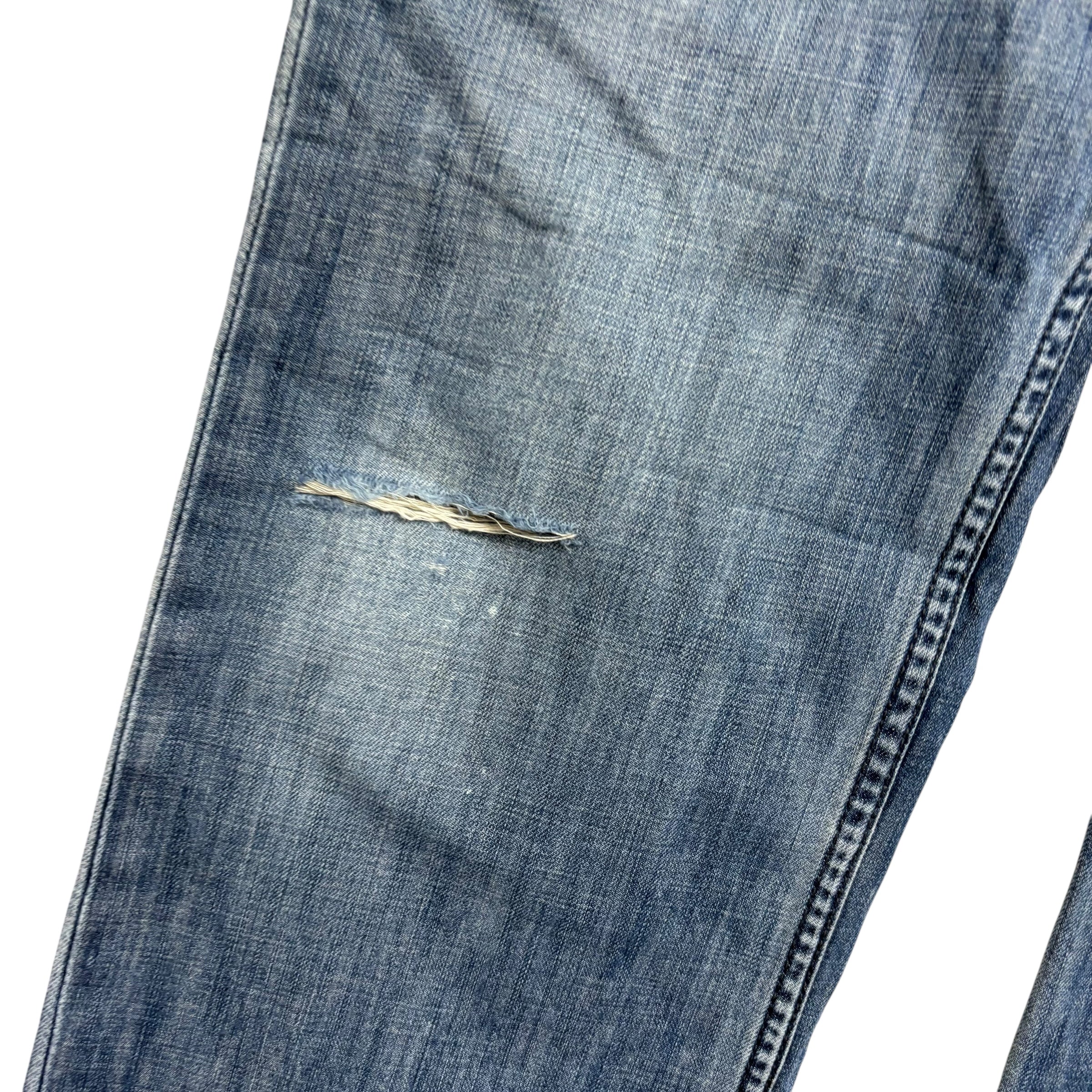 Levis 514 Jeans W34 L32 Mens Silver Blue Regular Straight Fit Denim (F)