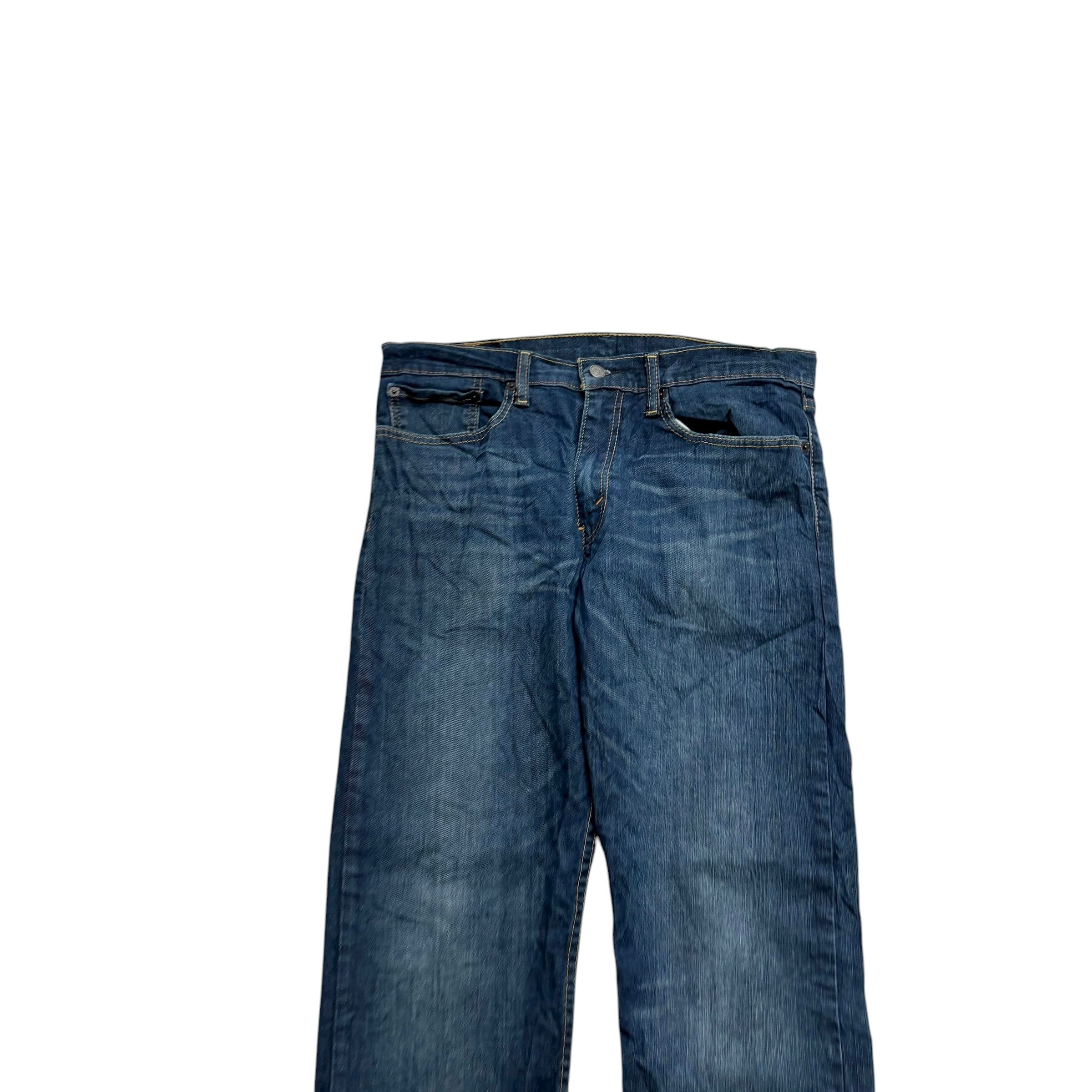 Levis 502 Jeans W34 L30 Mens Dark Blue Regular Tapered Fit Stretch Denim (E)