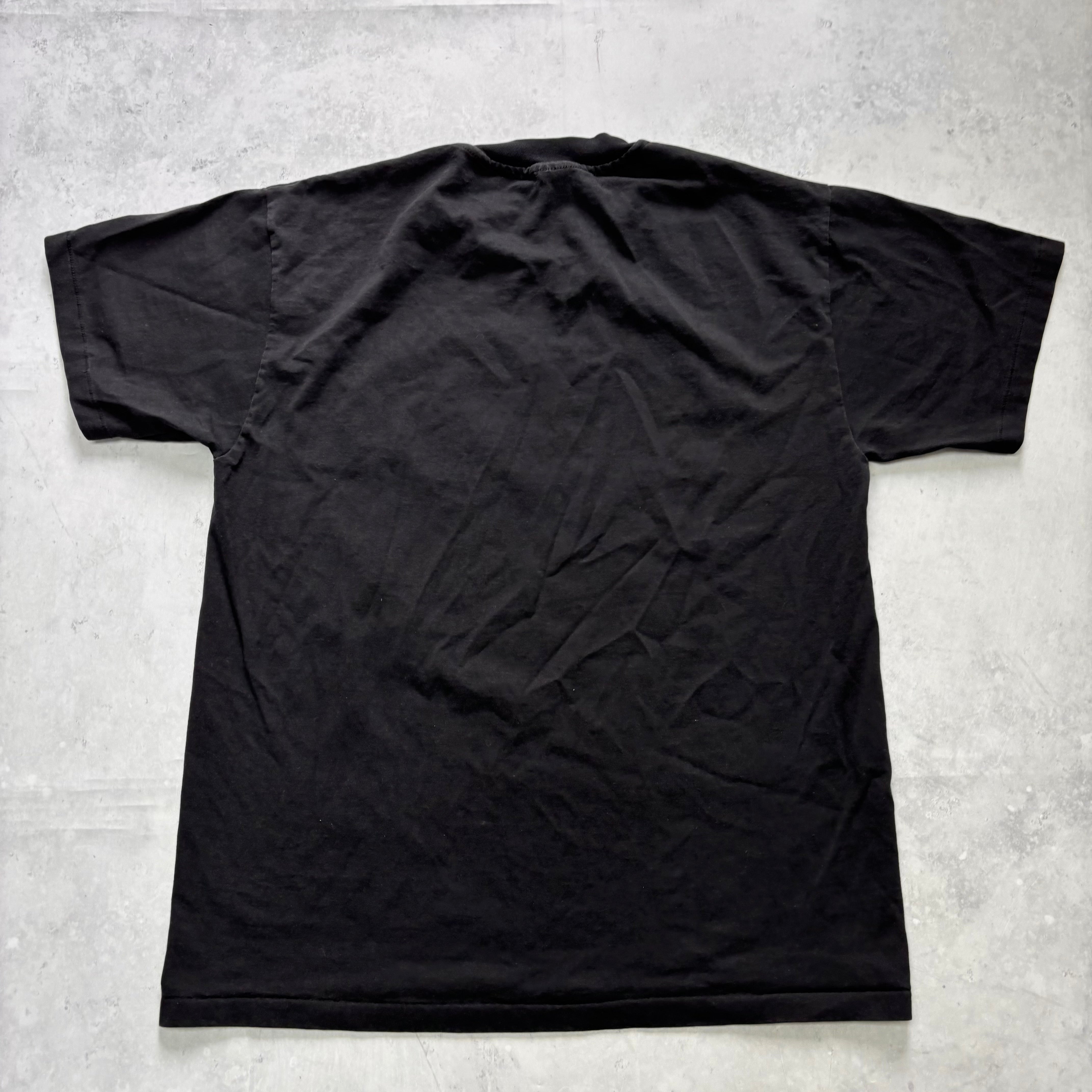 Vintage T Shirt Mens Large Black Single Stitch Graphic Print 90s USA Cars (E)