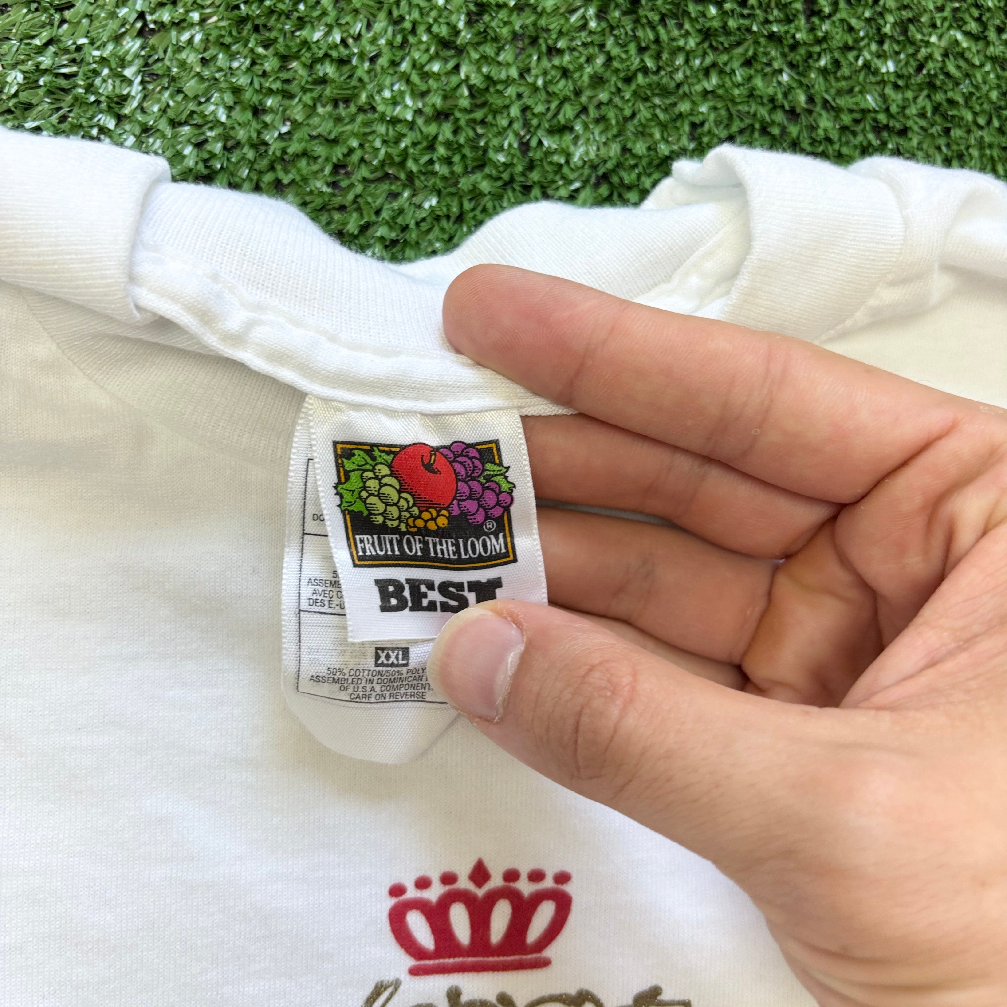 Vintage T Shirt Mens XXL White Single Stitch Graphic Print 90s USA (E)