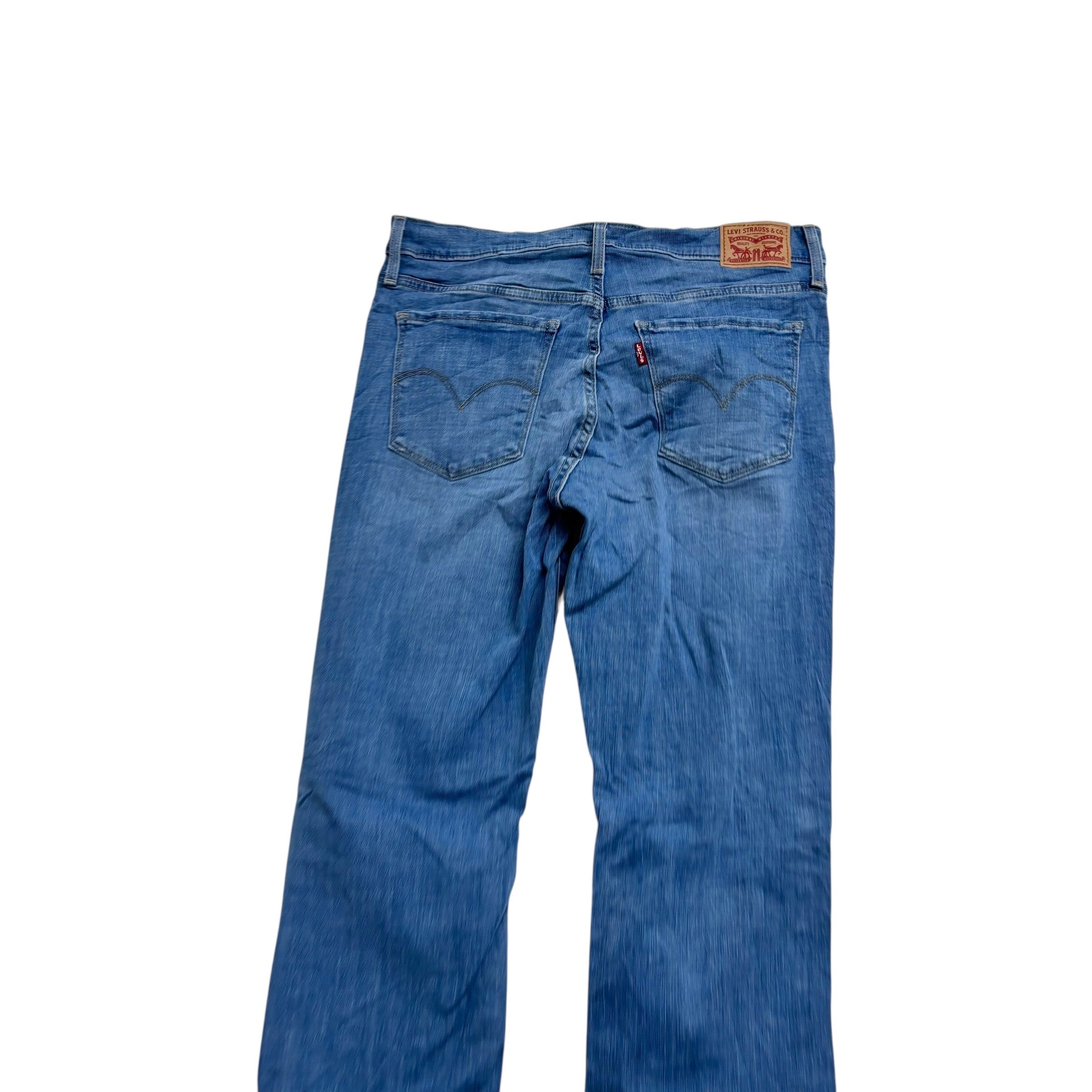 Levis 314 Jeans W30 L32 Womens Shaping Straight Mid Blue Stretch Denim (E)