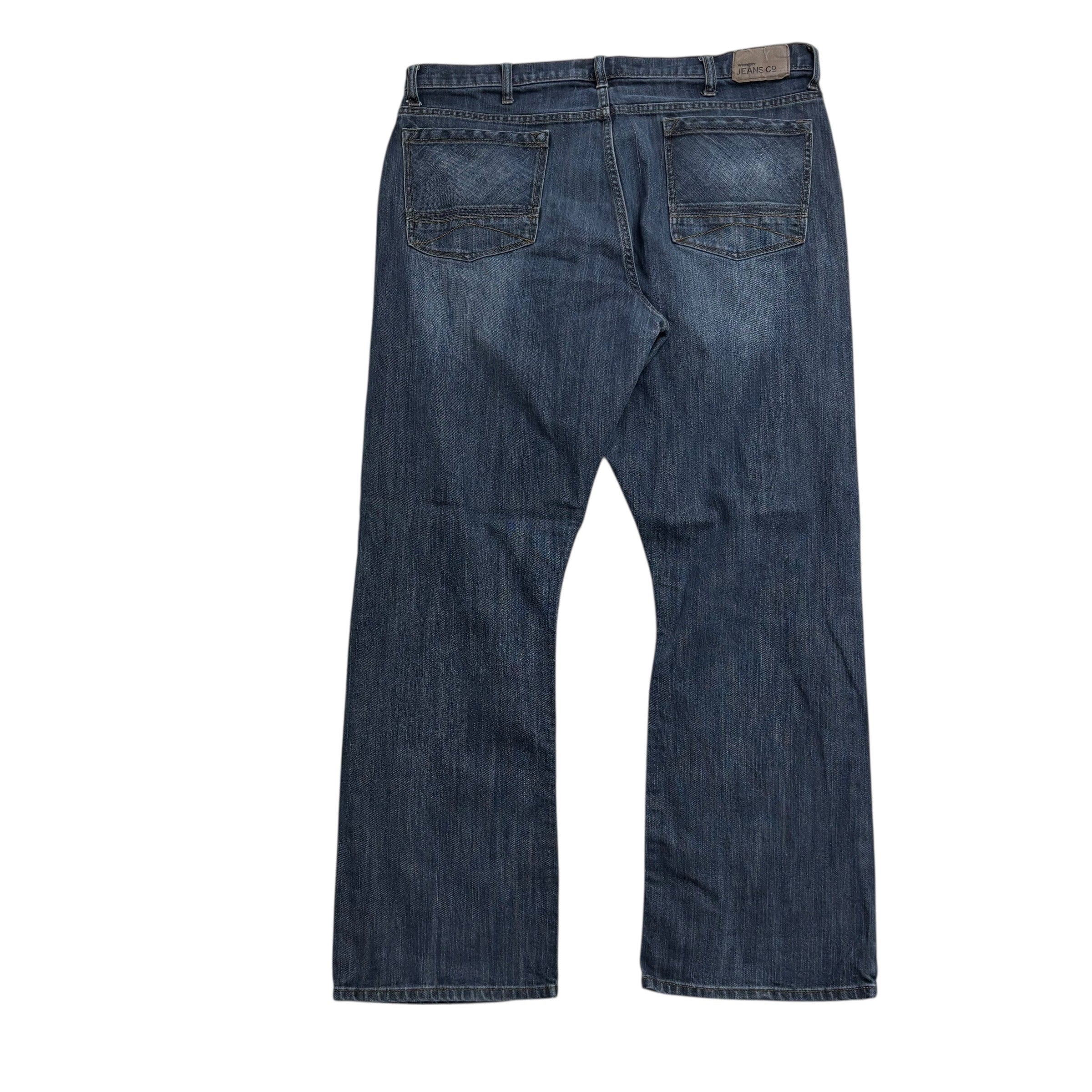 Wrangler Jeans W40 L32 Mens Dark Blue Relaxed Bootcut Fit Vintage Denim