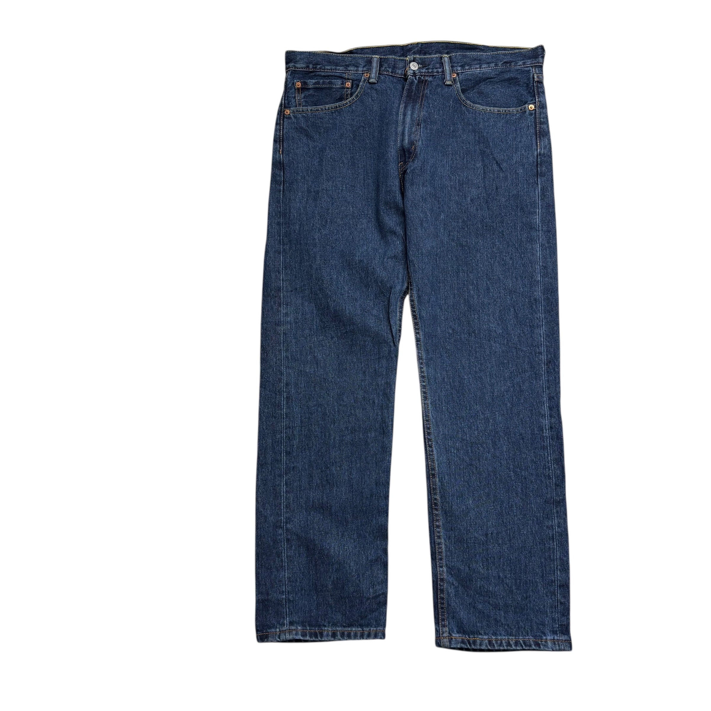 Levis 505 Jeans W38 L30 Mens Mid Blue Regular Straight Fit Denim (E)