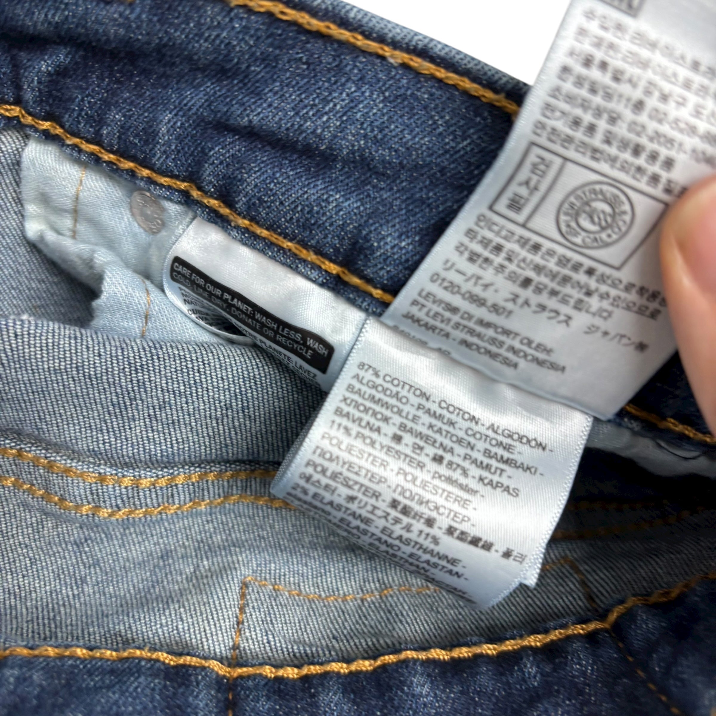 Levis 511 Jeans W30 L29 Mens Mid Blue Slim Fit Stretch Denim (E)
