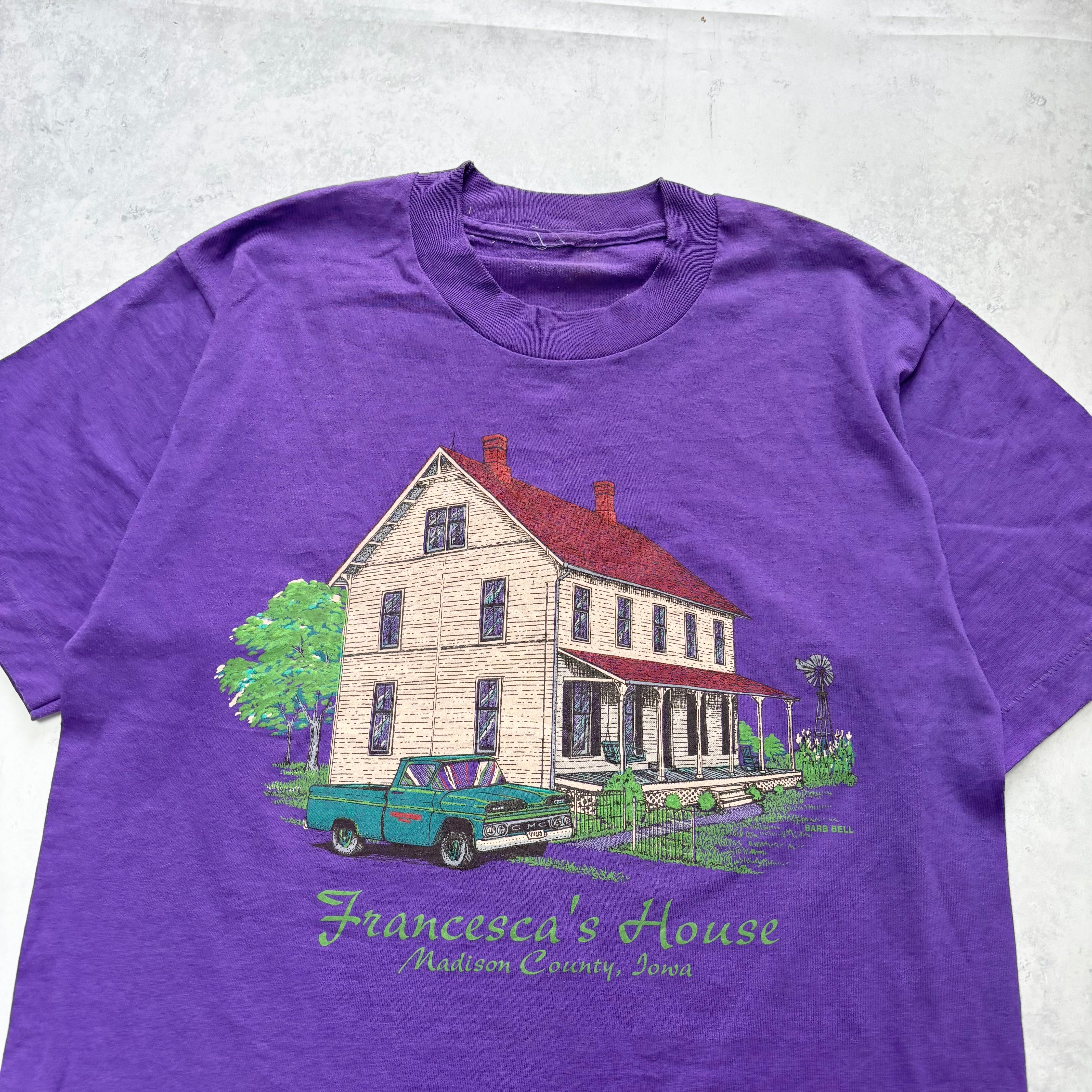 Vintage T Shirt Mens Small Purple Single Stitch Graphic Print 90s Tourist (E)