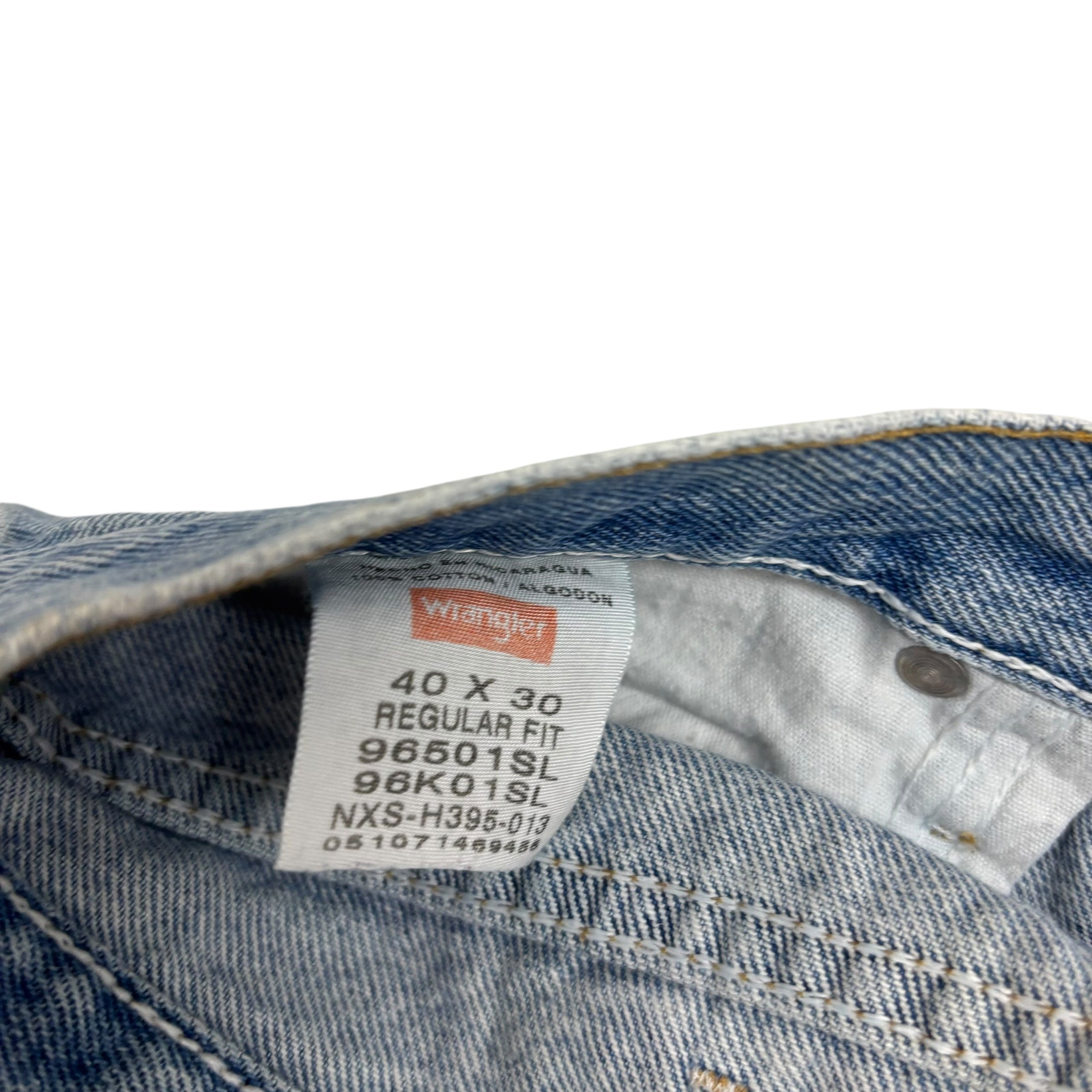 Wrangler Jeans W40 L30 Mens Light Blue Regular Straight Fit Denim