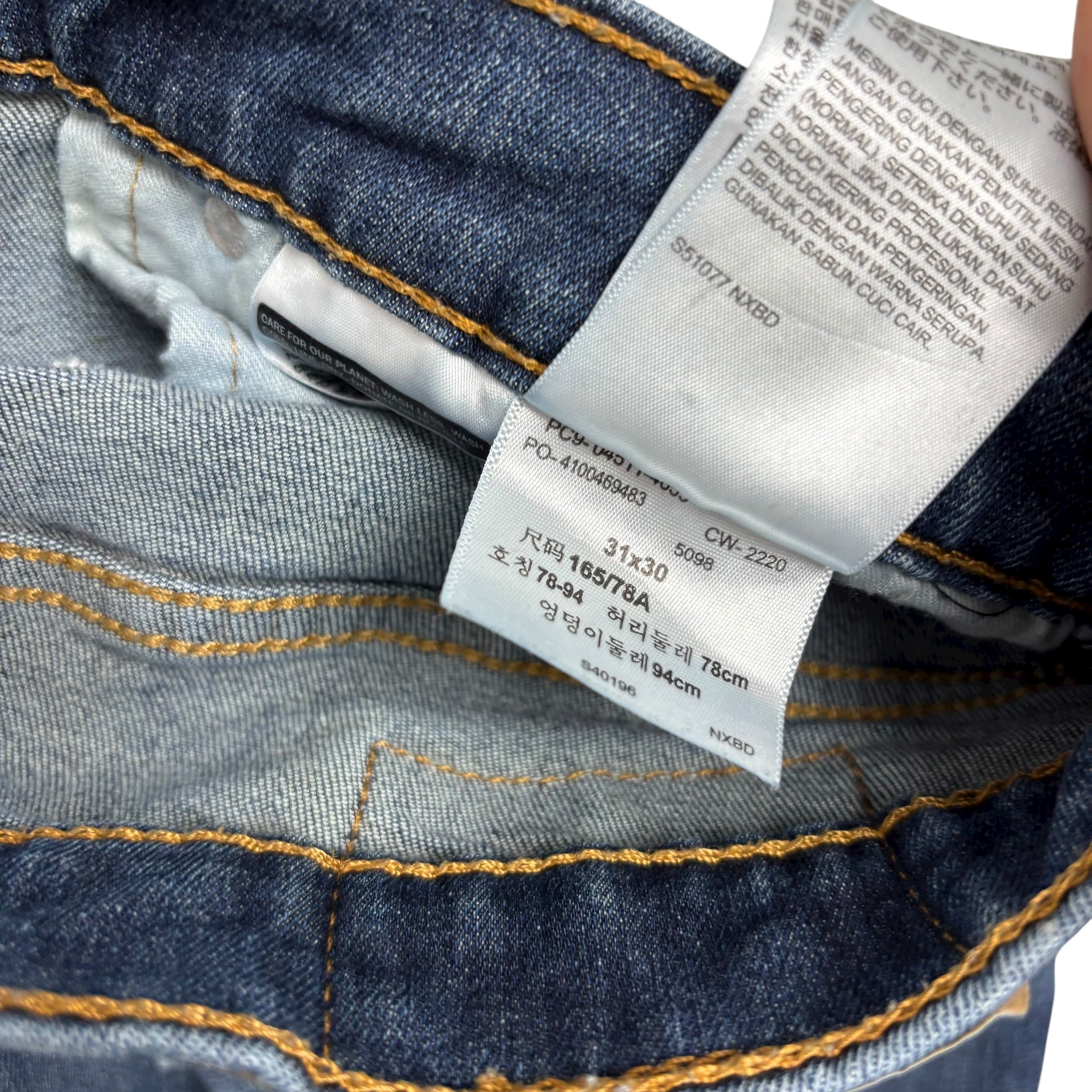Levis 511 Jeans W30 L29 Mens Mid Blue Slim Fit Stretch Denim (E)
