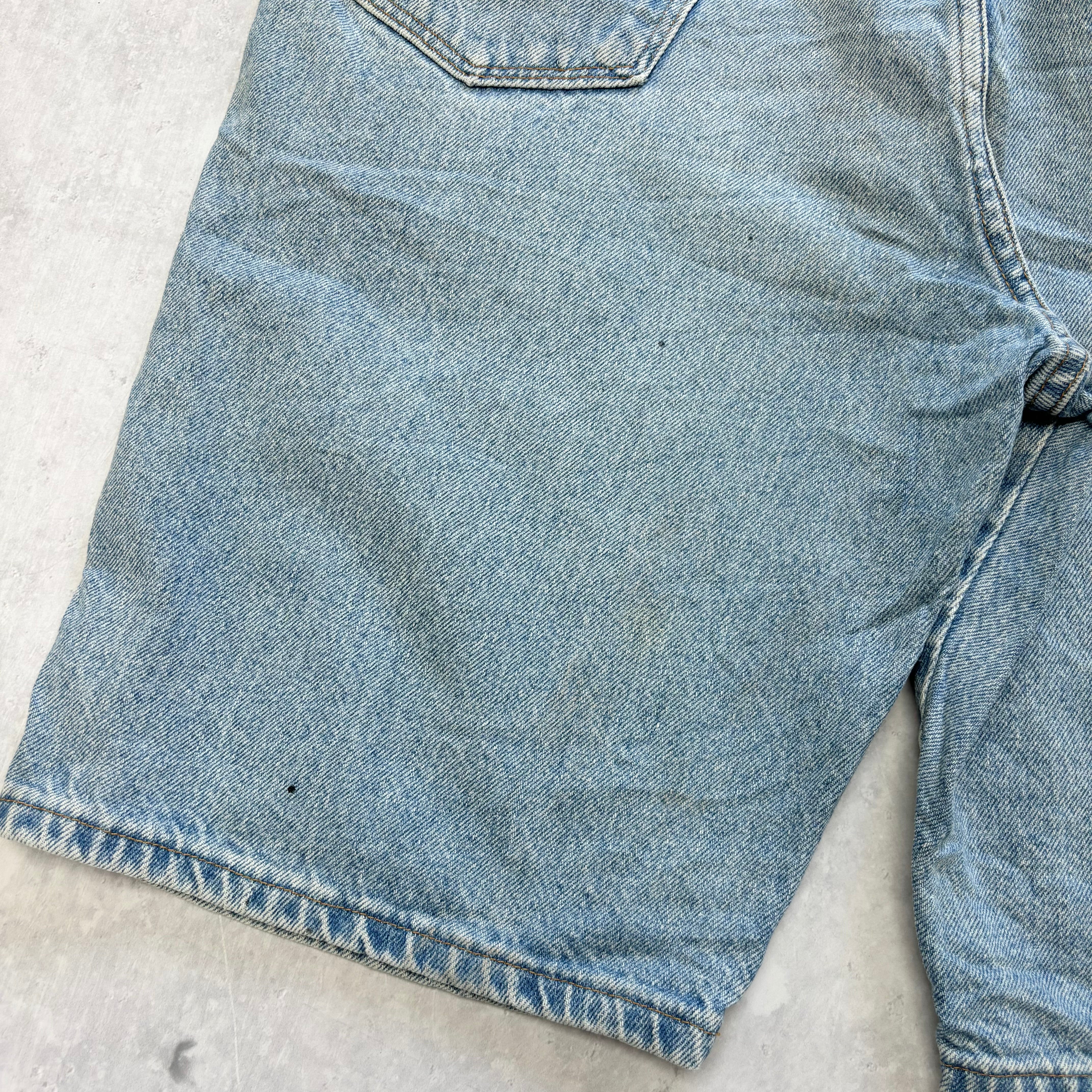 Vintage Wrangler Jorts W32 Mens Denim Shorts Light Blue Regular Fit