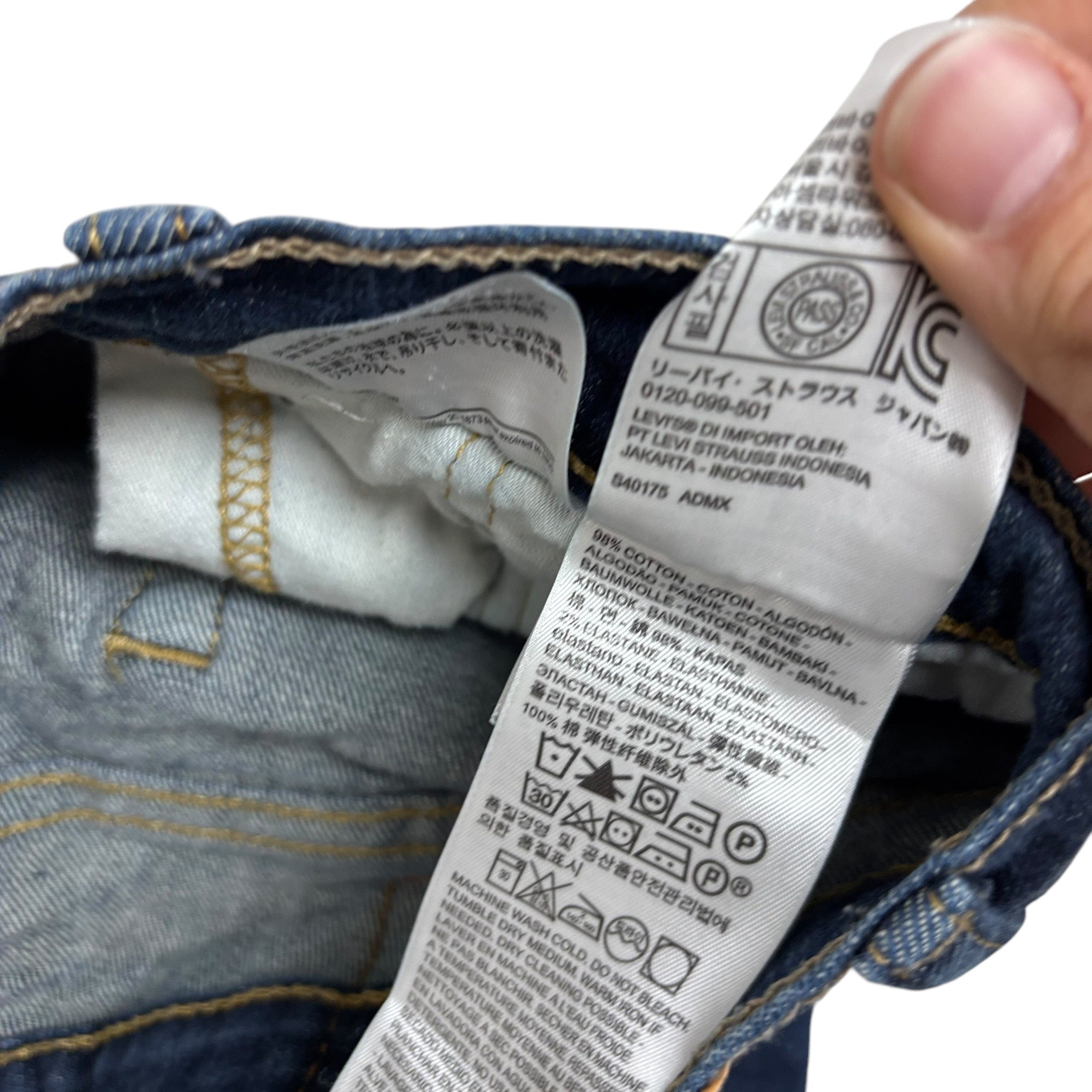 Levis 513 Jeans W30 L31 Mens Dark Blue Slim Straight Fit Stretch Denim (E)