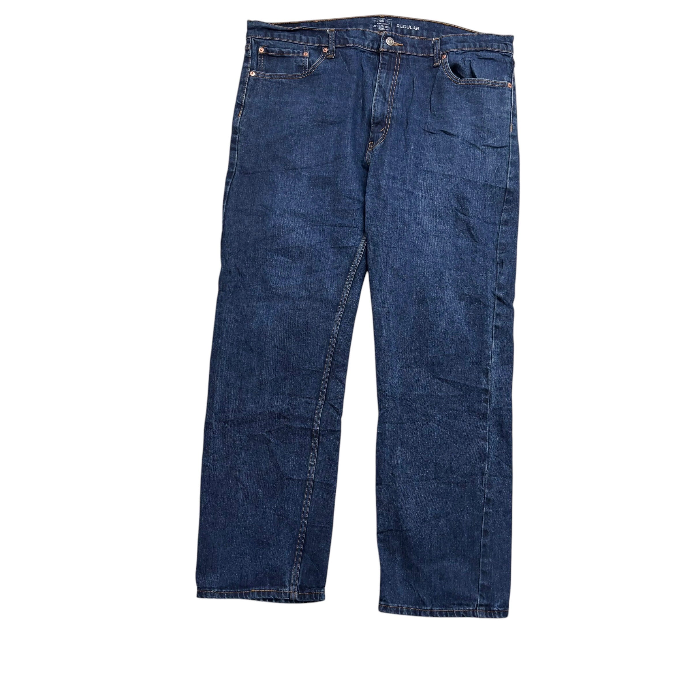 Levis Signature Jeans W42 L32 Mens Dark Blue Regular Straight Fit Stretch (E)