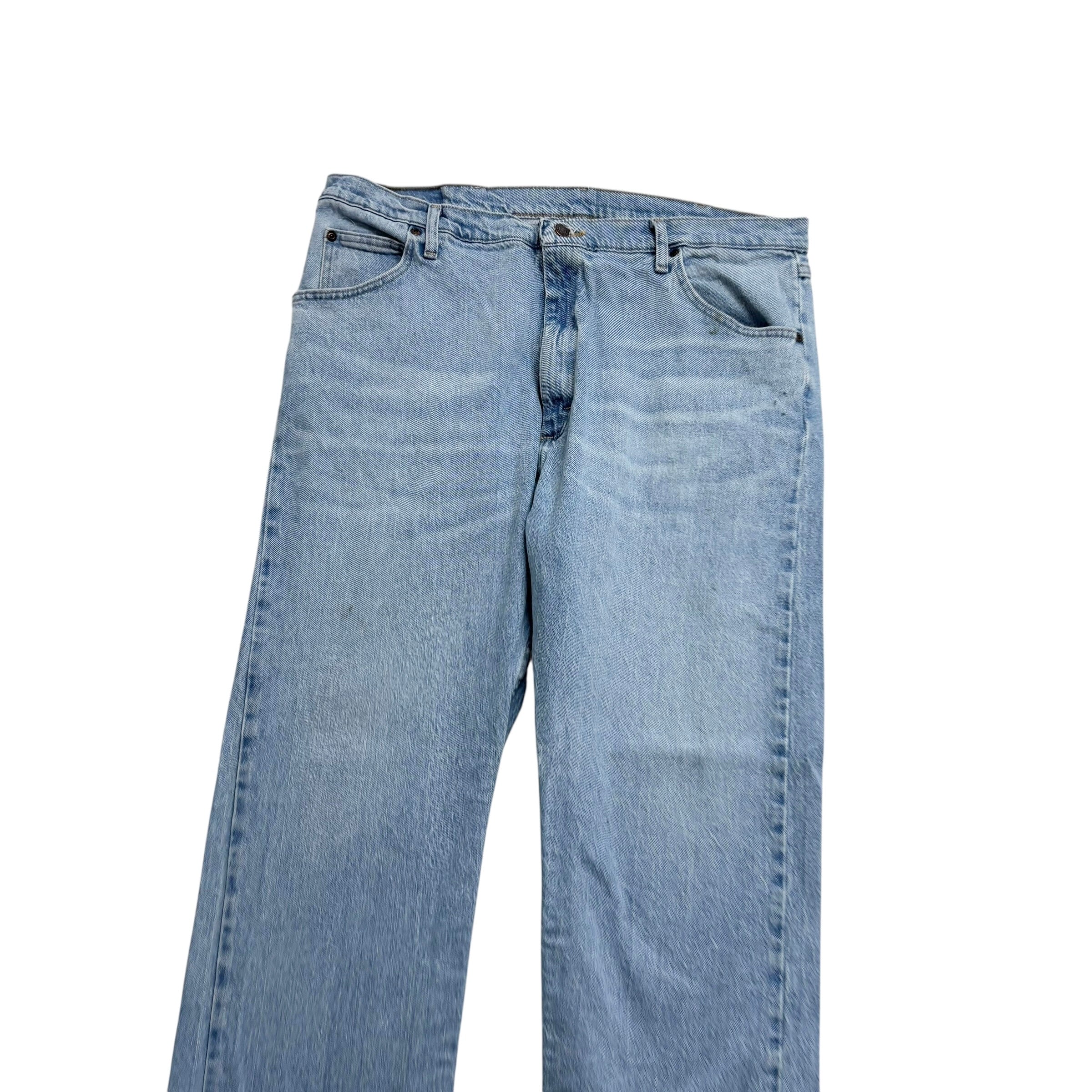 Wrangler Jeans W40 L30 Mens Light Blue Regular Straight Fit Stretch Denim