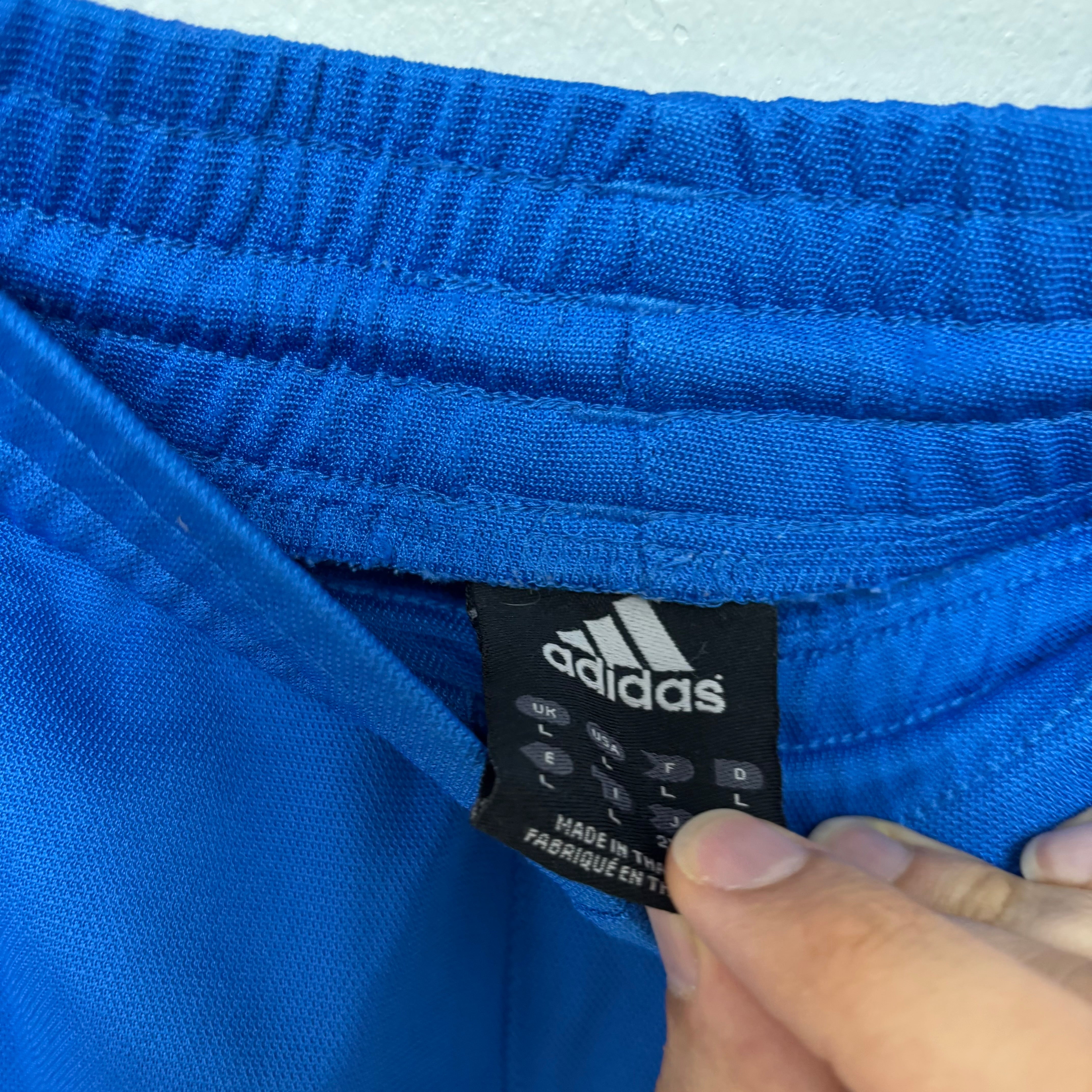 Adidas Shorts Mens Large Blue Sports Running Gym Athletic Pockets Vintage (E)