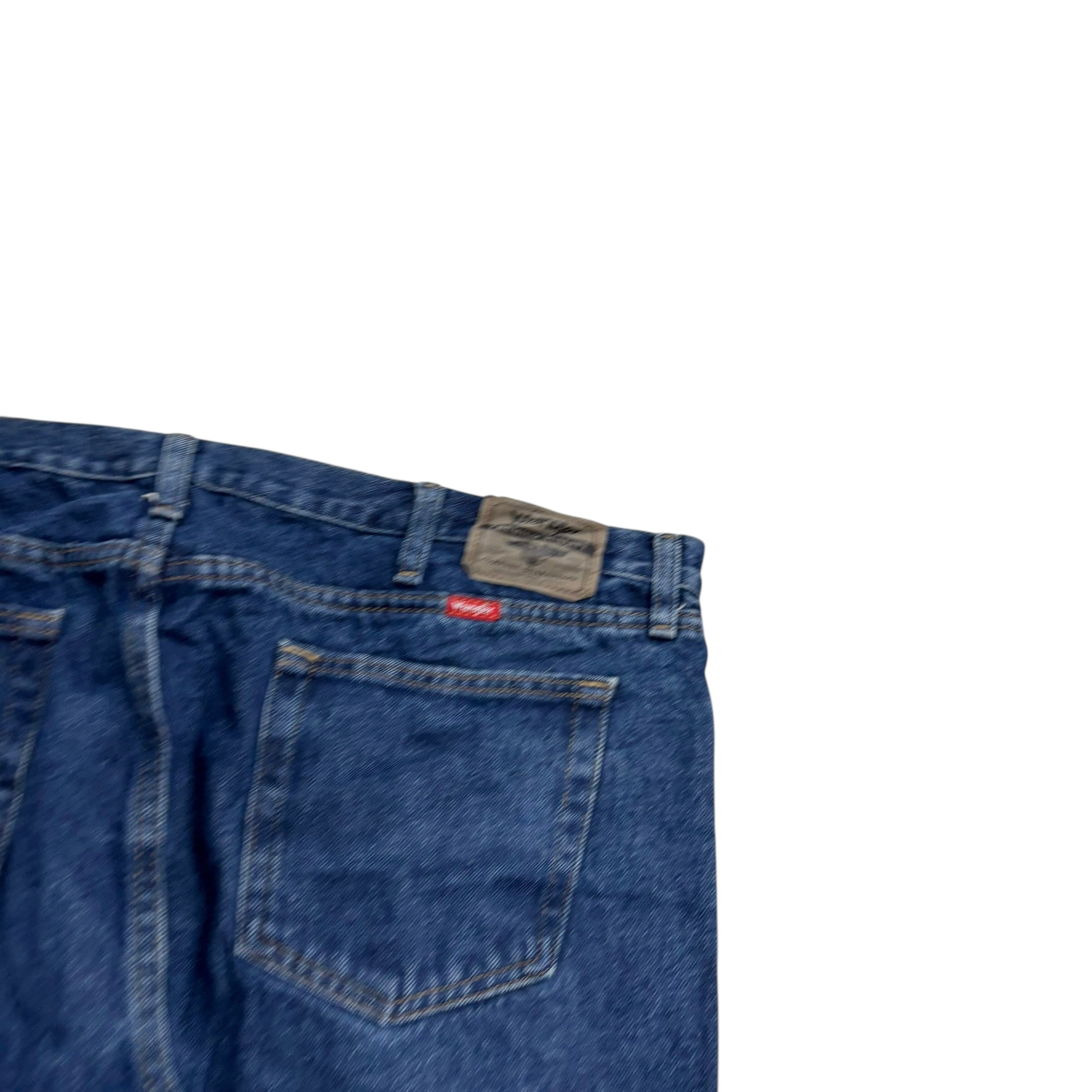Wrangler Jeans W42 L32 Mens Dark Blue Relaxed Straight Fit Baggy Denim (E)