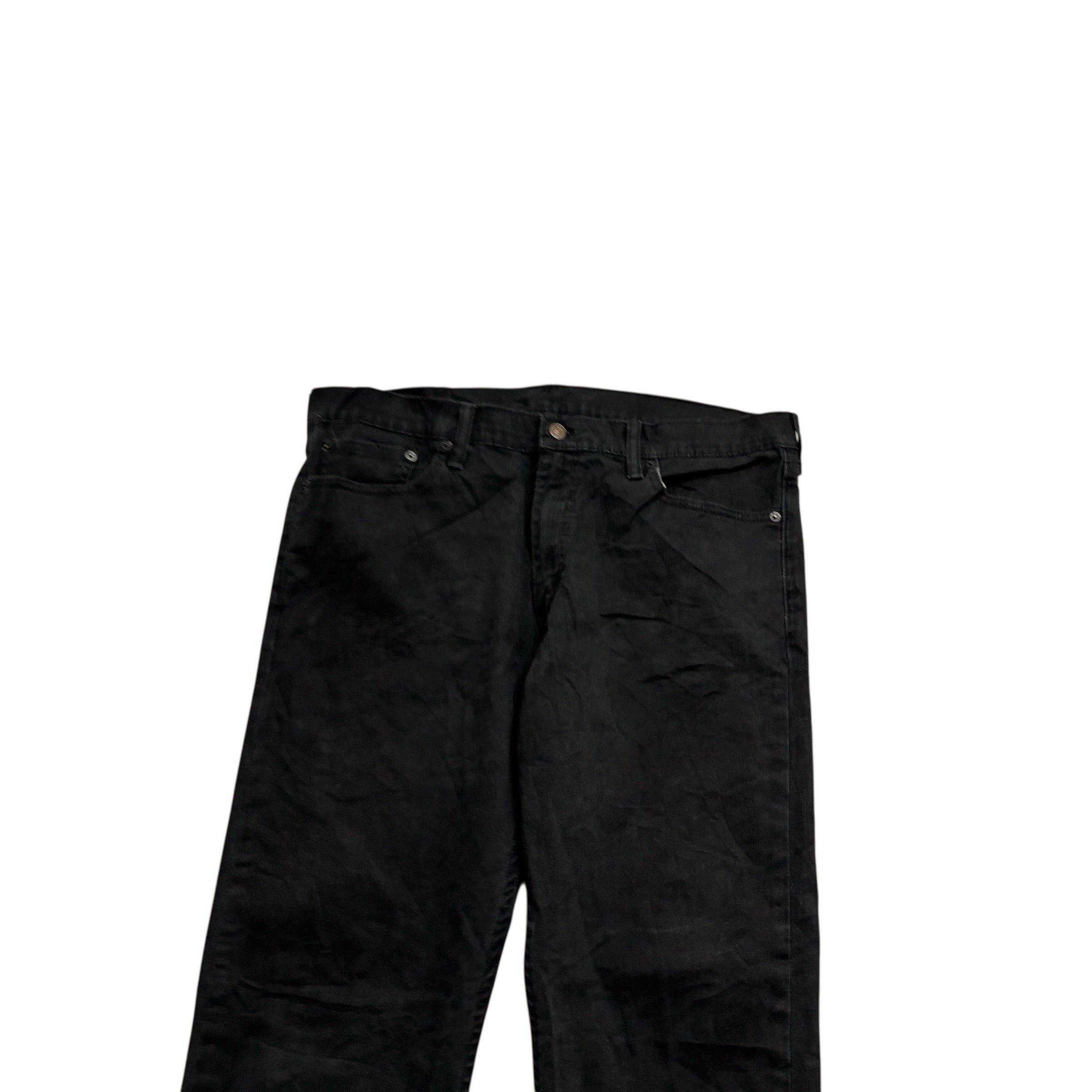 Levis 504 Jeans W36 L34 Mens Black Regular Straight Fit Stretch Denim (E)
