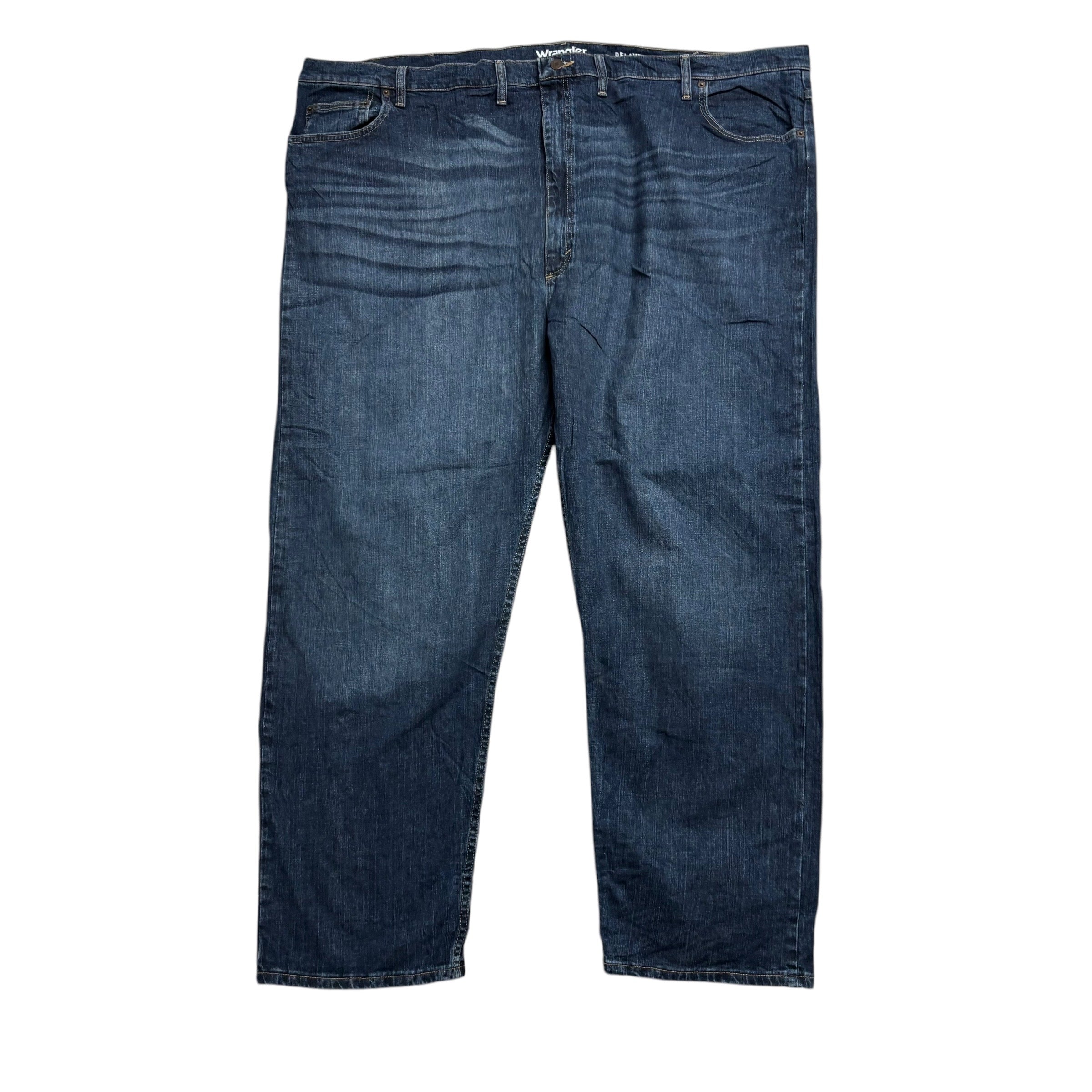 Wrangler Jeans W52 L32 Mens Dark Blue Relaxed Straight Fit Stretch Denim (E)