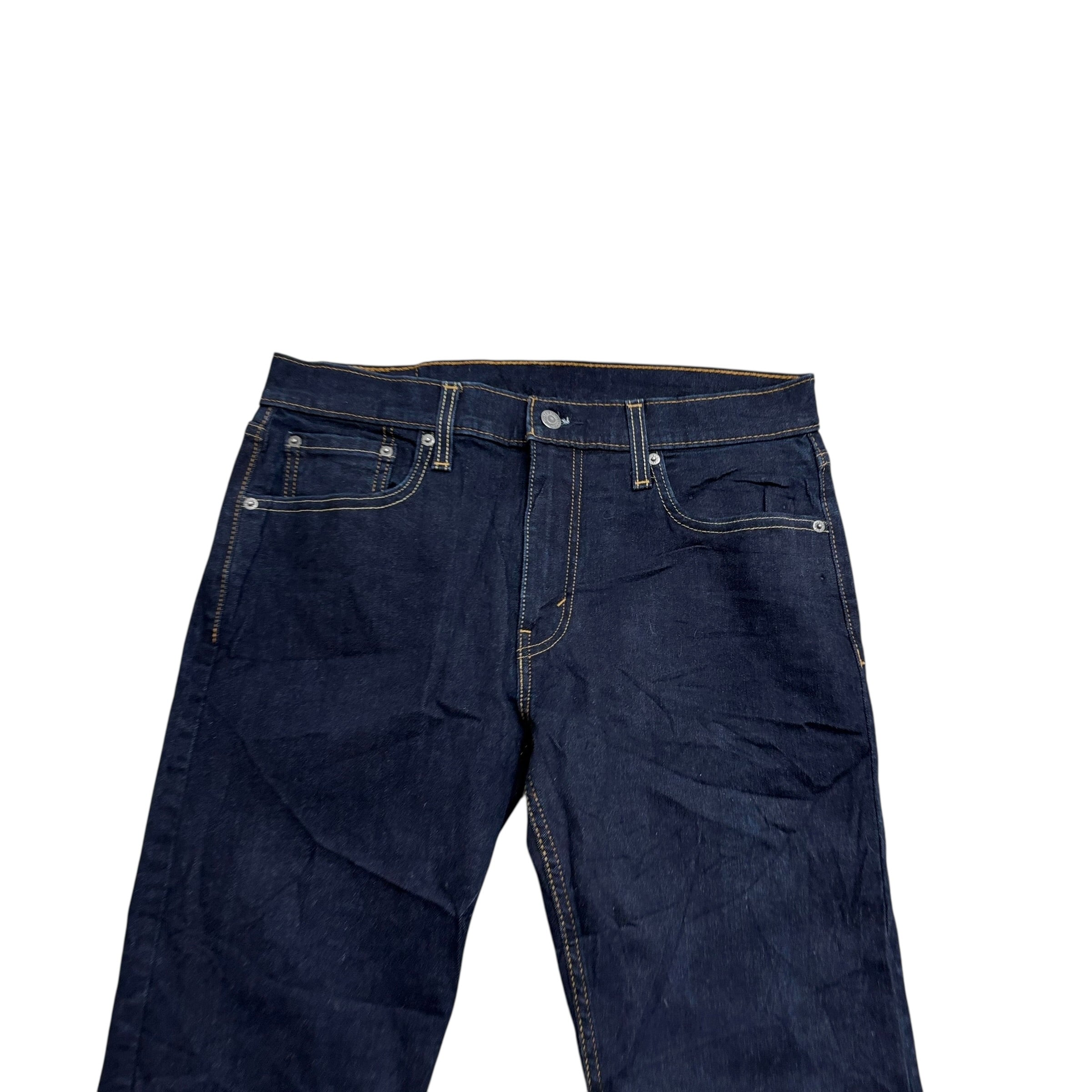 Levis 502 Jeans W32 L30 Mens Dark Blue Regular Tapered Fit Stretch Denim (E)