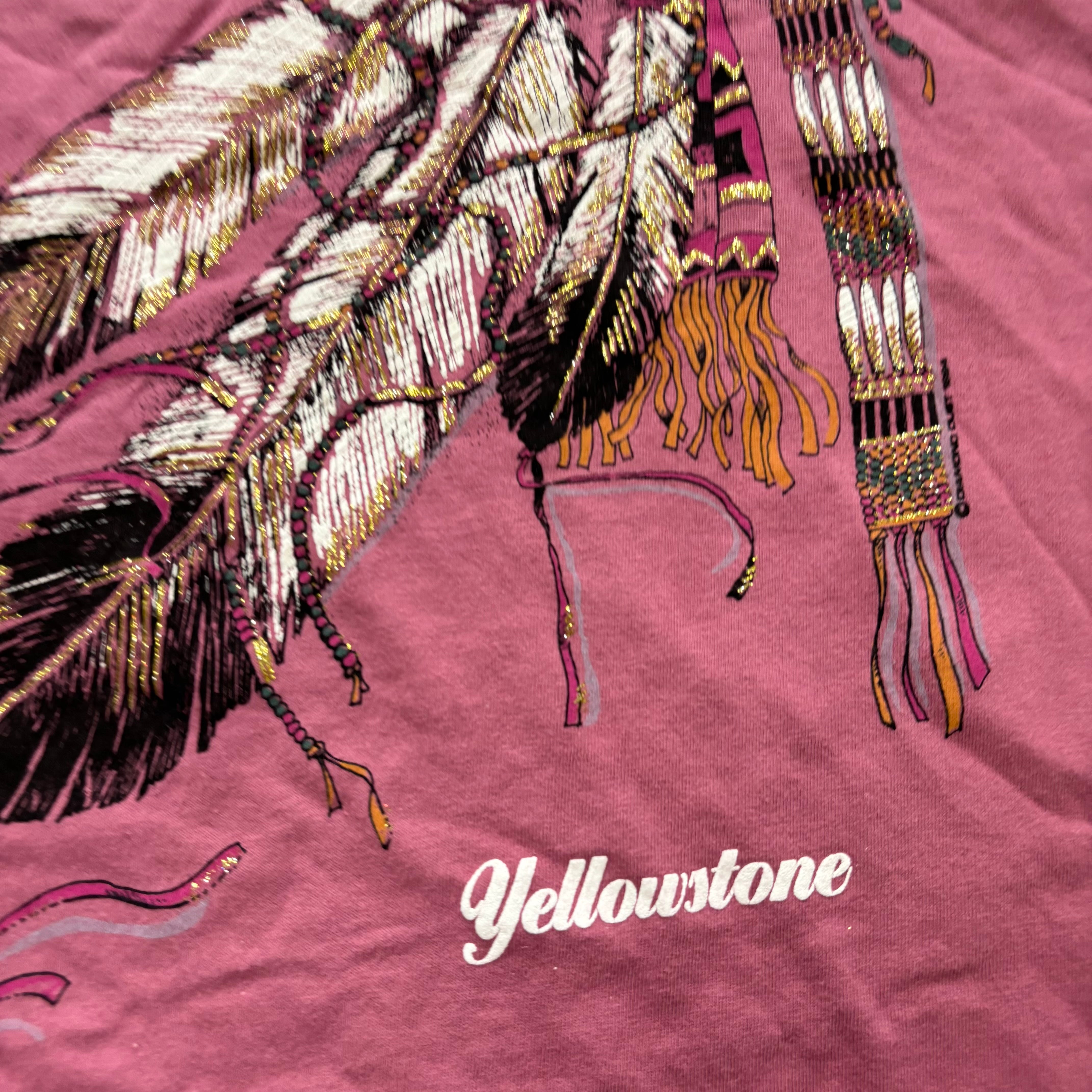 Vintage T Shirt Mens XL Pink Single Stitch Graphic Print 90s Nature