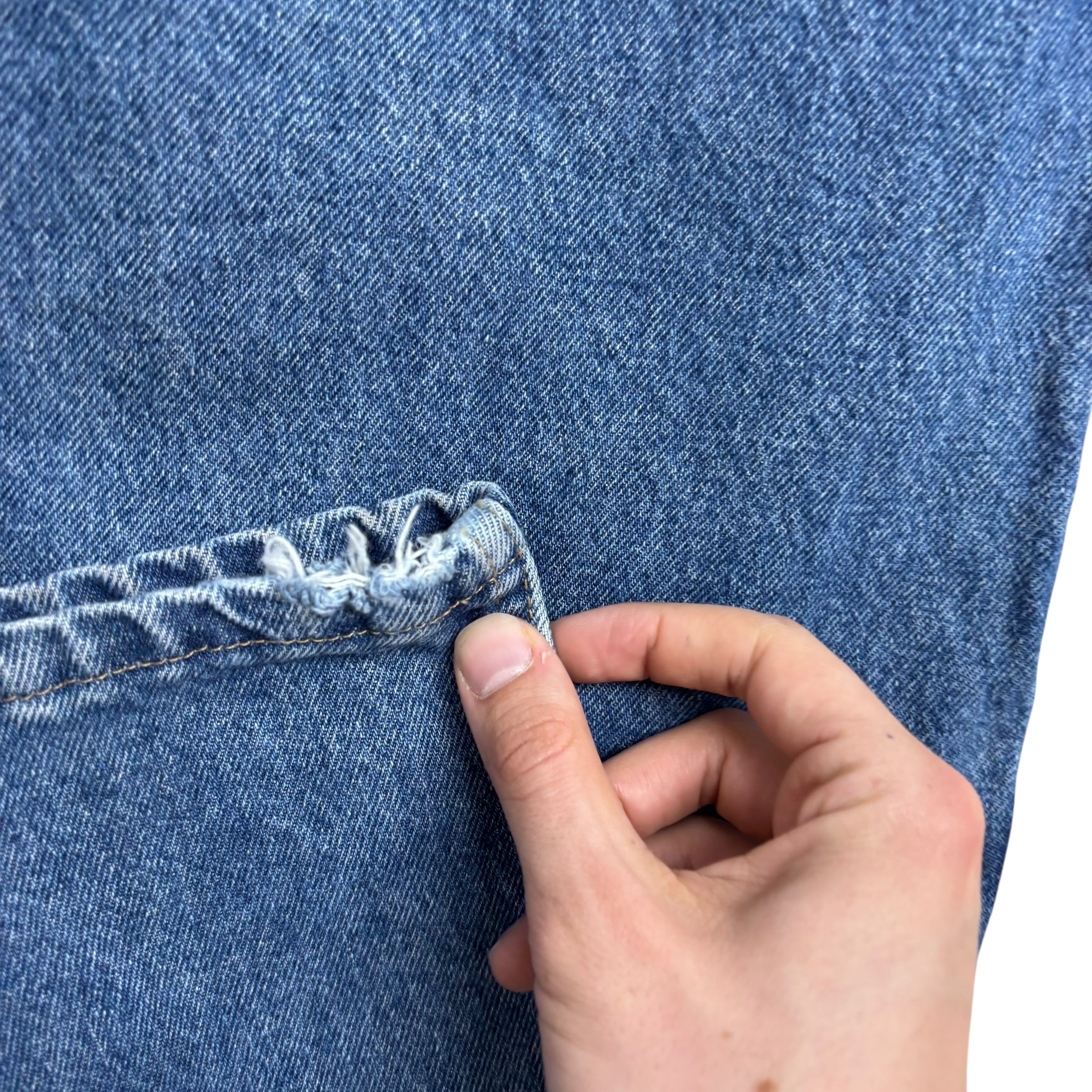 Wrangler Jeans W40 L30 Mens Mid Blue Regular Straight Fit Denim (F)